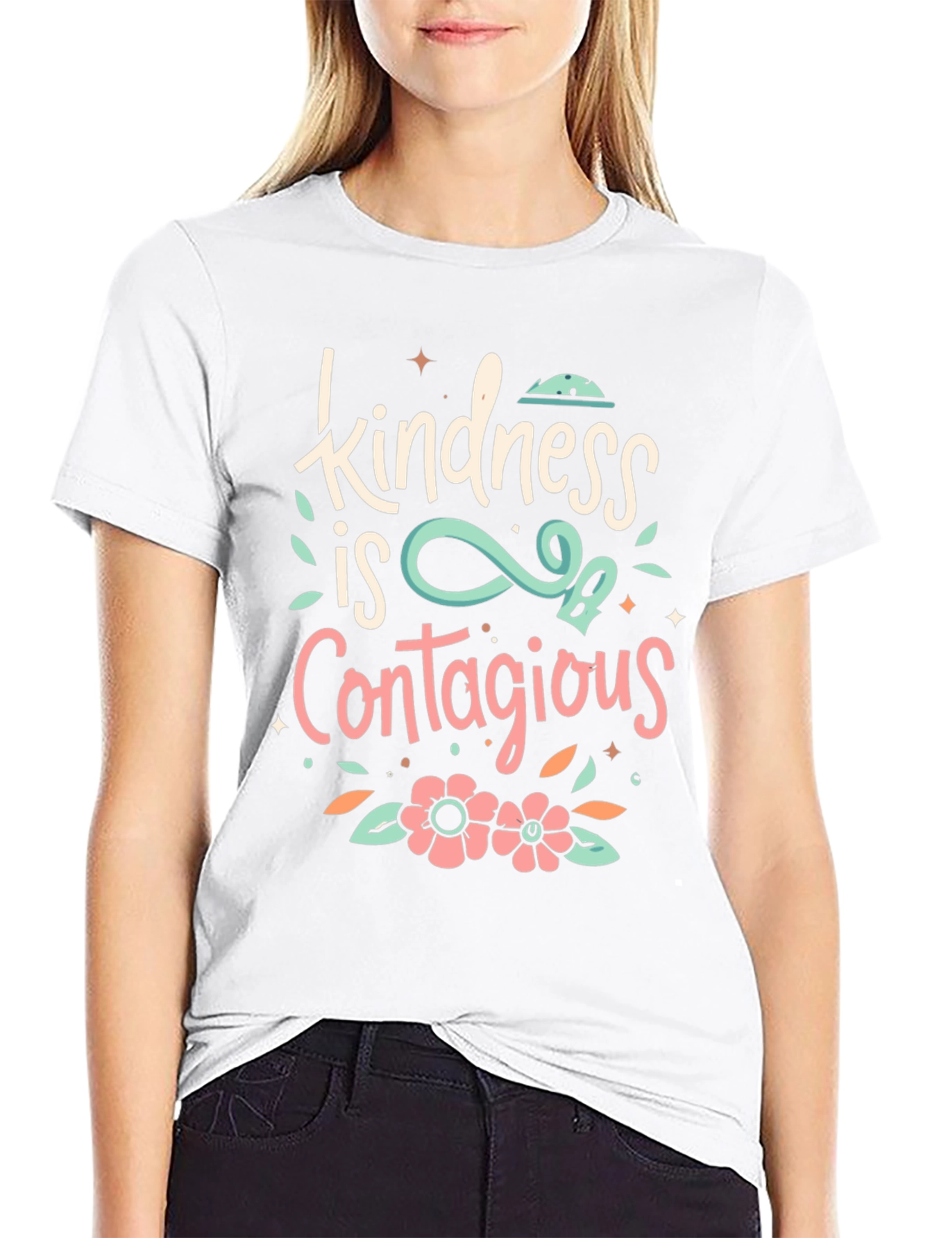 Black Kindness is Contagious Graphic Tee view 9