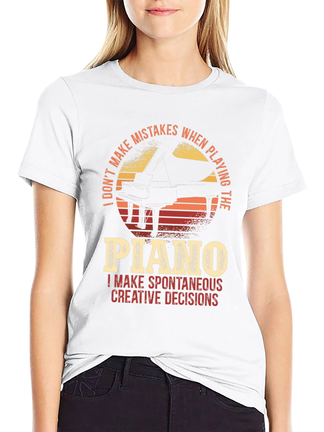 Black Piano Creative Decisions Graphic T-Shirt view 9