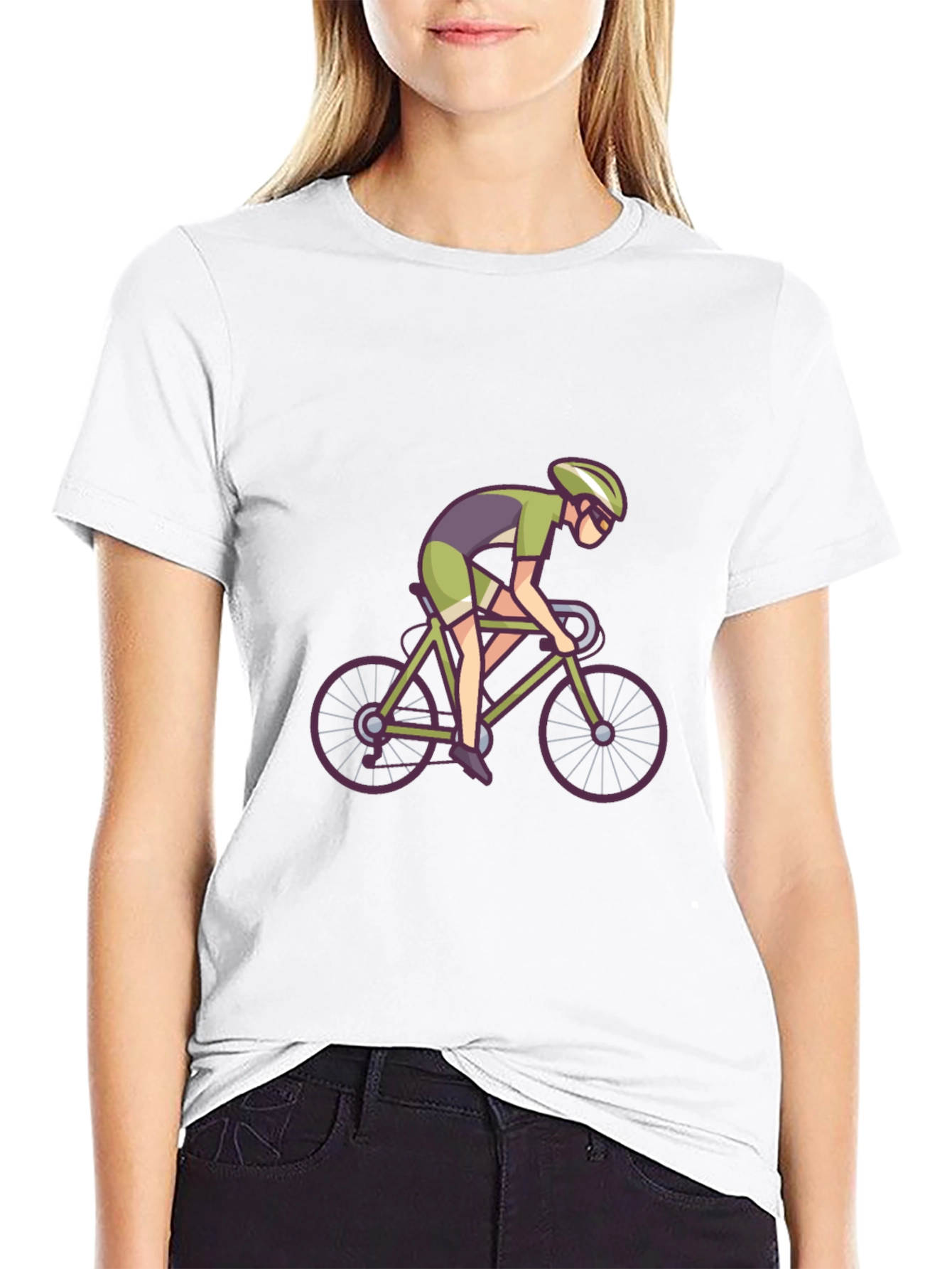 Black Cyclist Graphic Tee - Sporty Black T-Shirt view 9