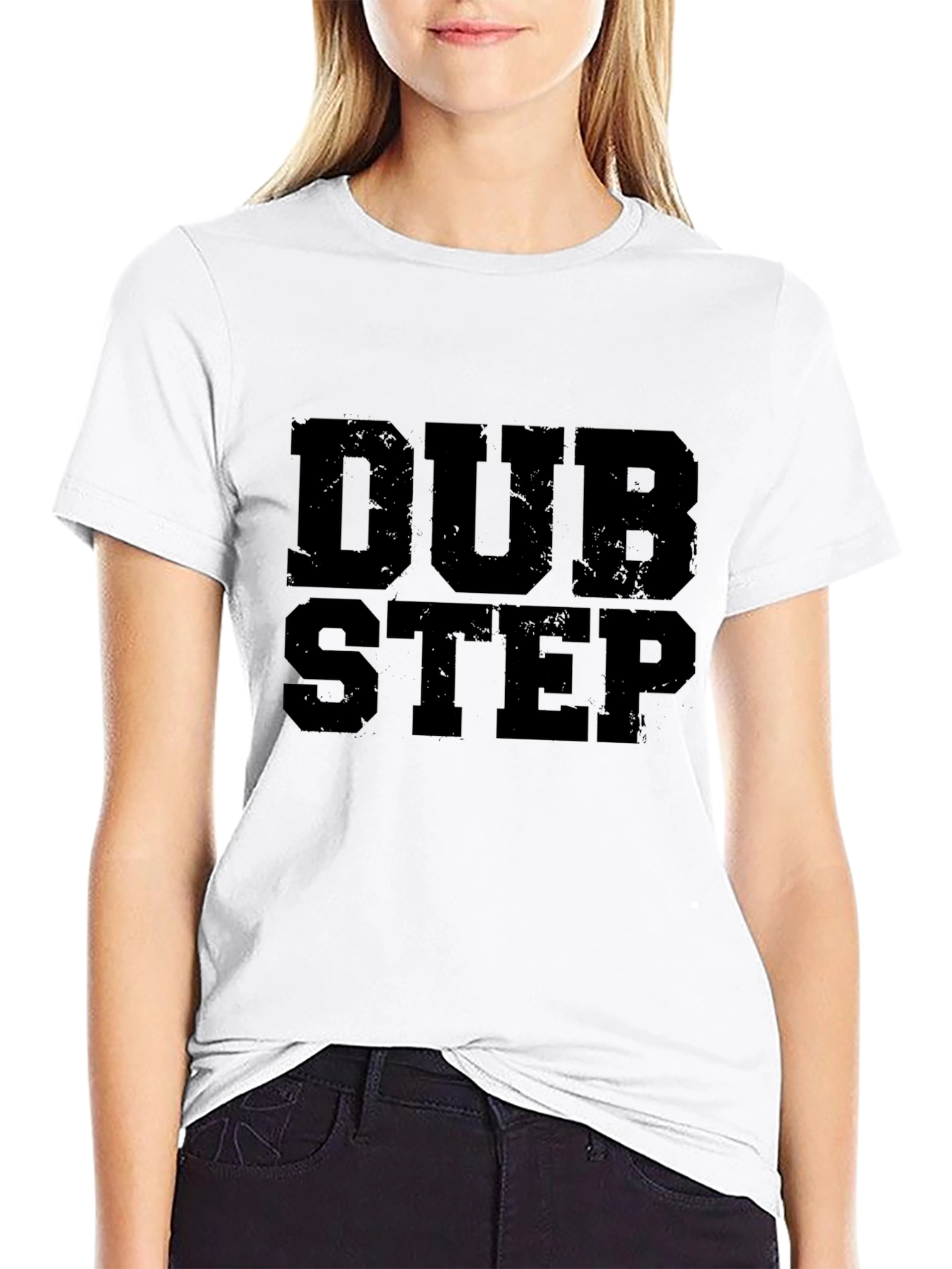 Black Dubstep Graphic Print T-Shirt - Black view 9