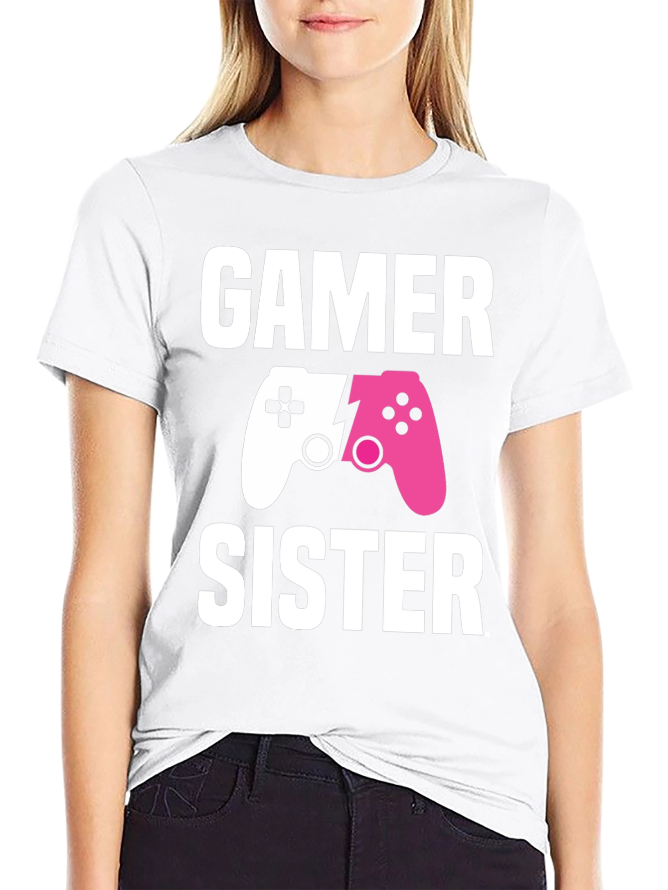 Black Gamer Sister T-Shirt | Matching Game Controller Tee view 9