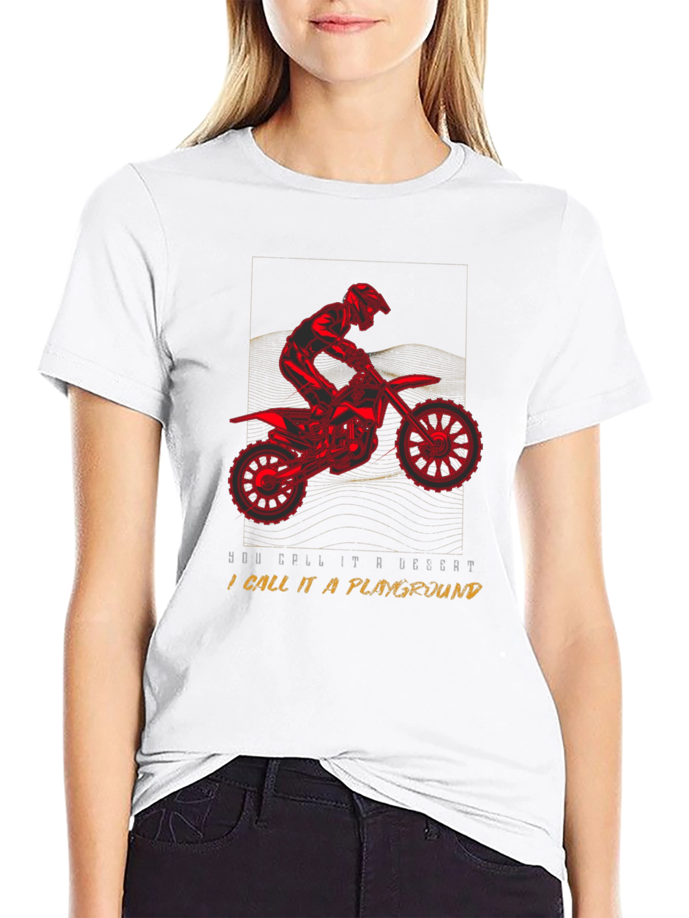 Black Motorcycle Desert Playground T-Shirt view 9