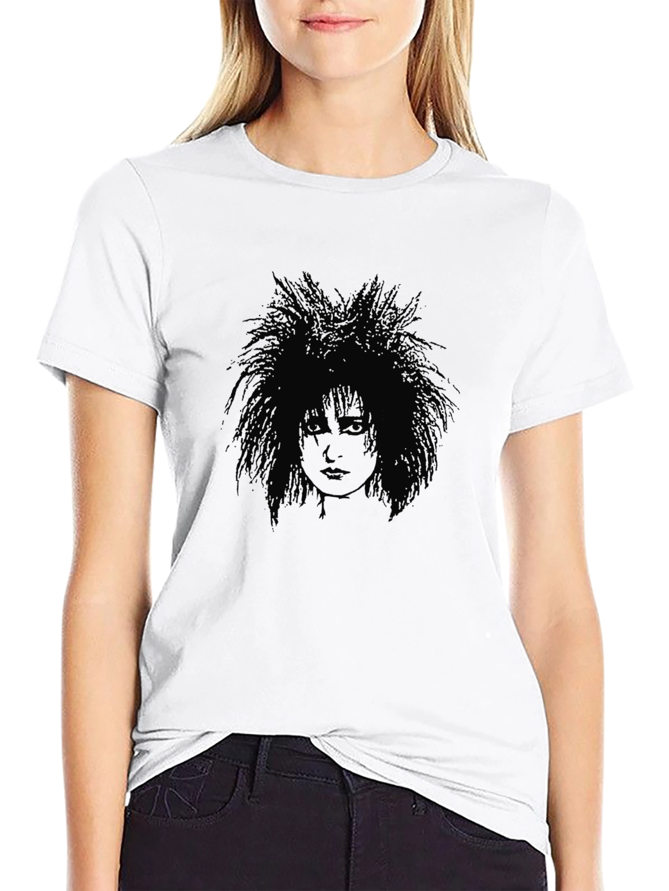 Black Gothic Portrait Black T-Shirt view 9
