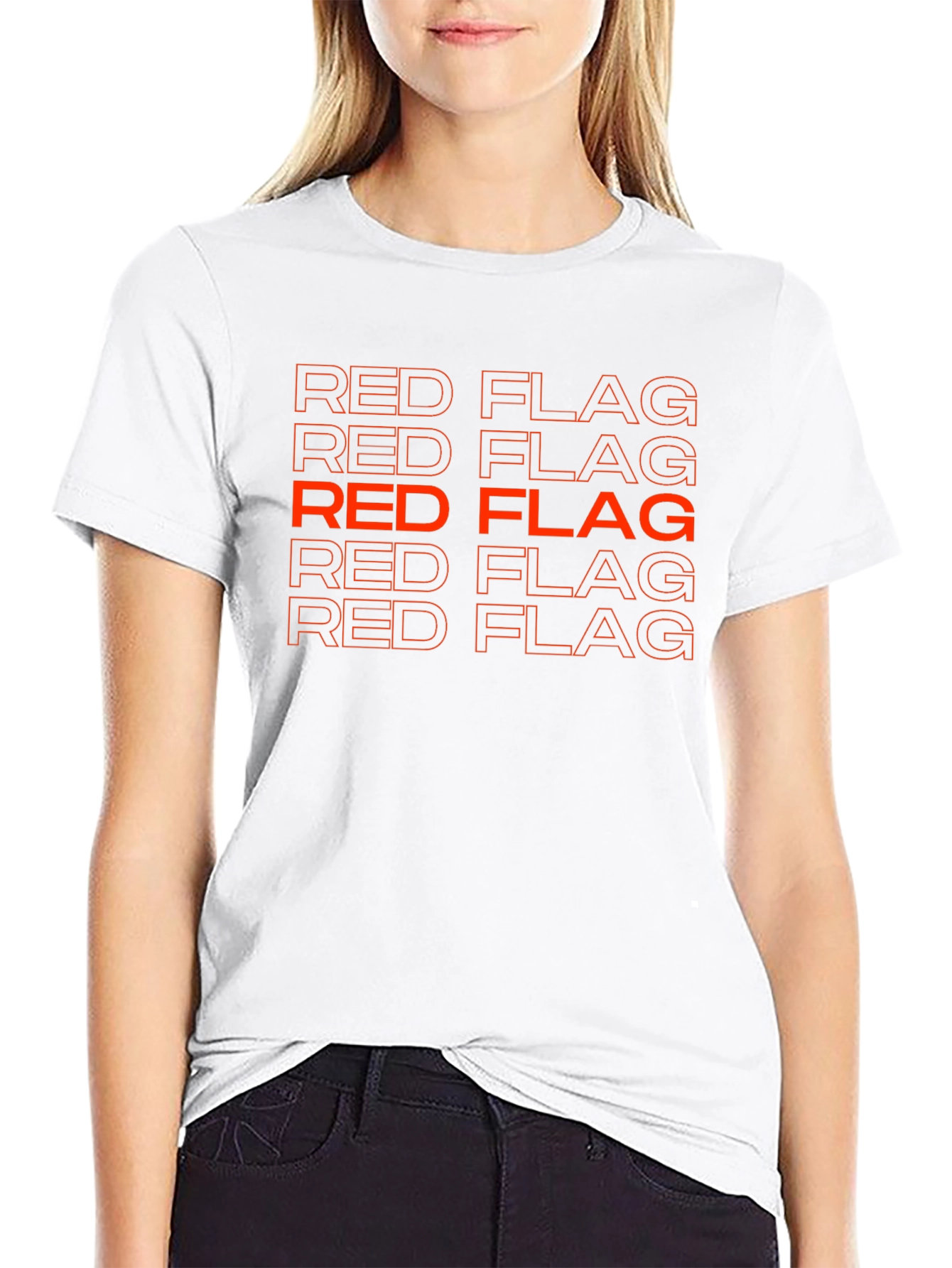 Black Red Flag Graphic Tee - Bold Statement Style view 9