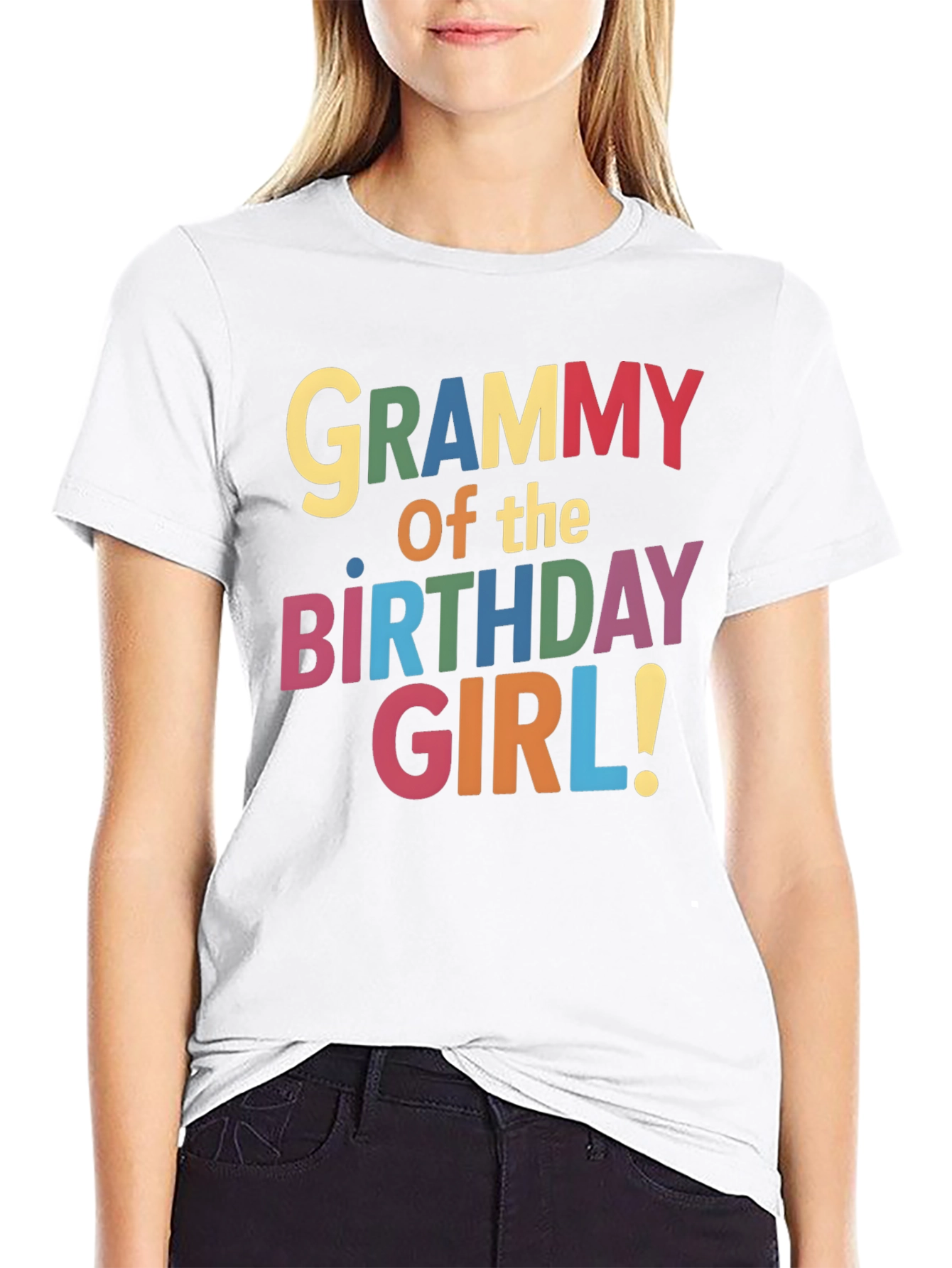 Black Grammy of the Birthday Girl Black T-Shirt view 9
