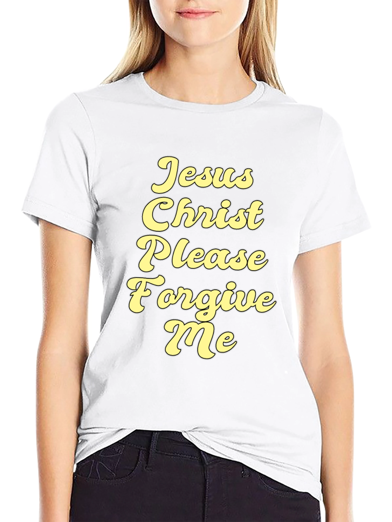 Black Jesus Christ Please Forgive Me Graphic Tee view 9