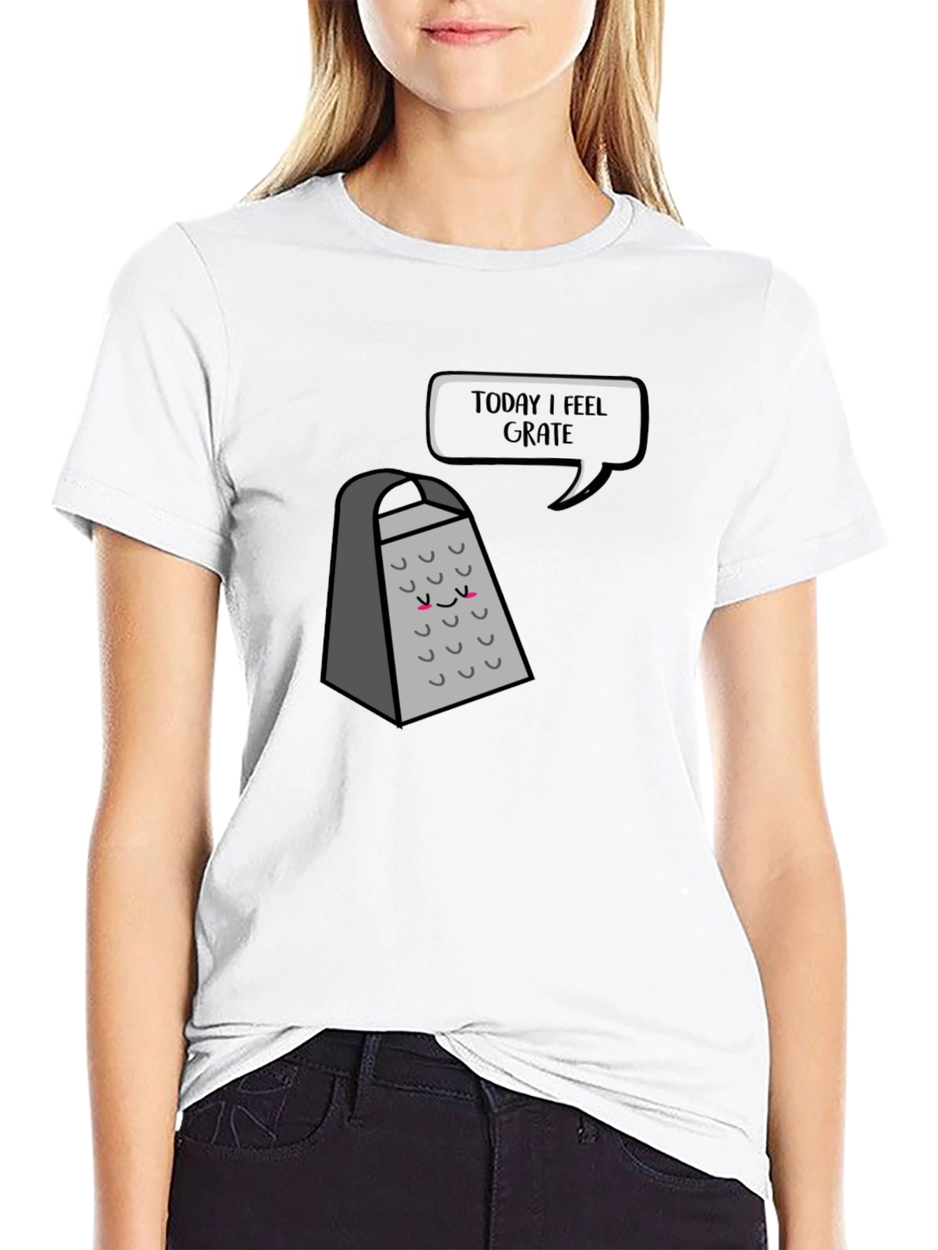 Black Funny Grater T-Shirt: Today I Feel Grate view 9
