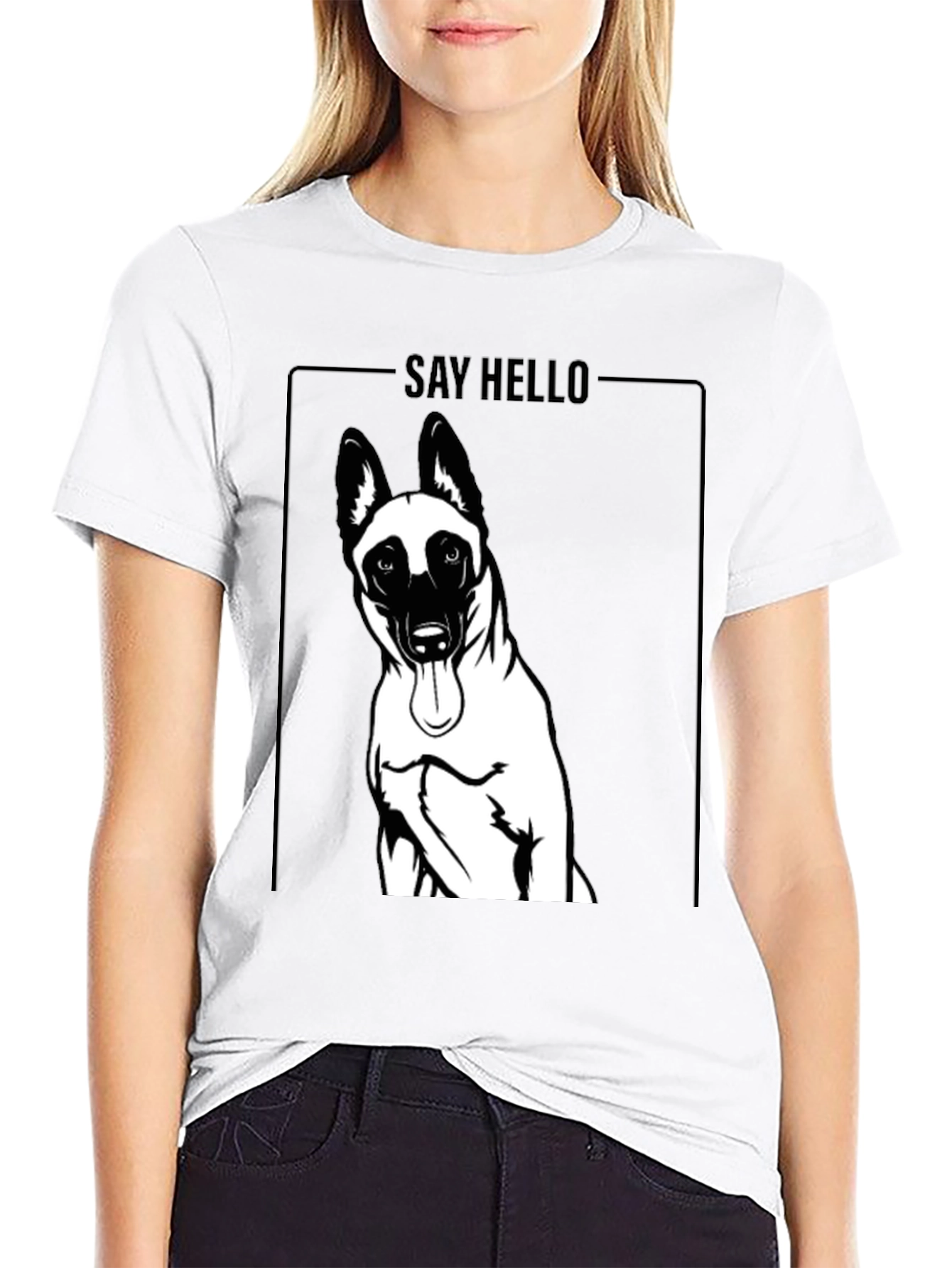 Black Dog Graphic T-Shirt - Say Hello view 9