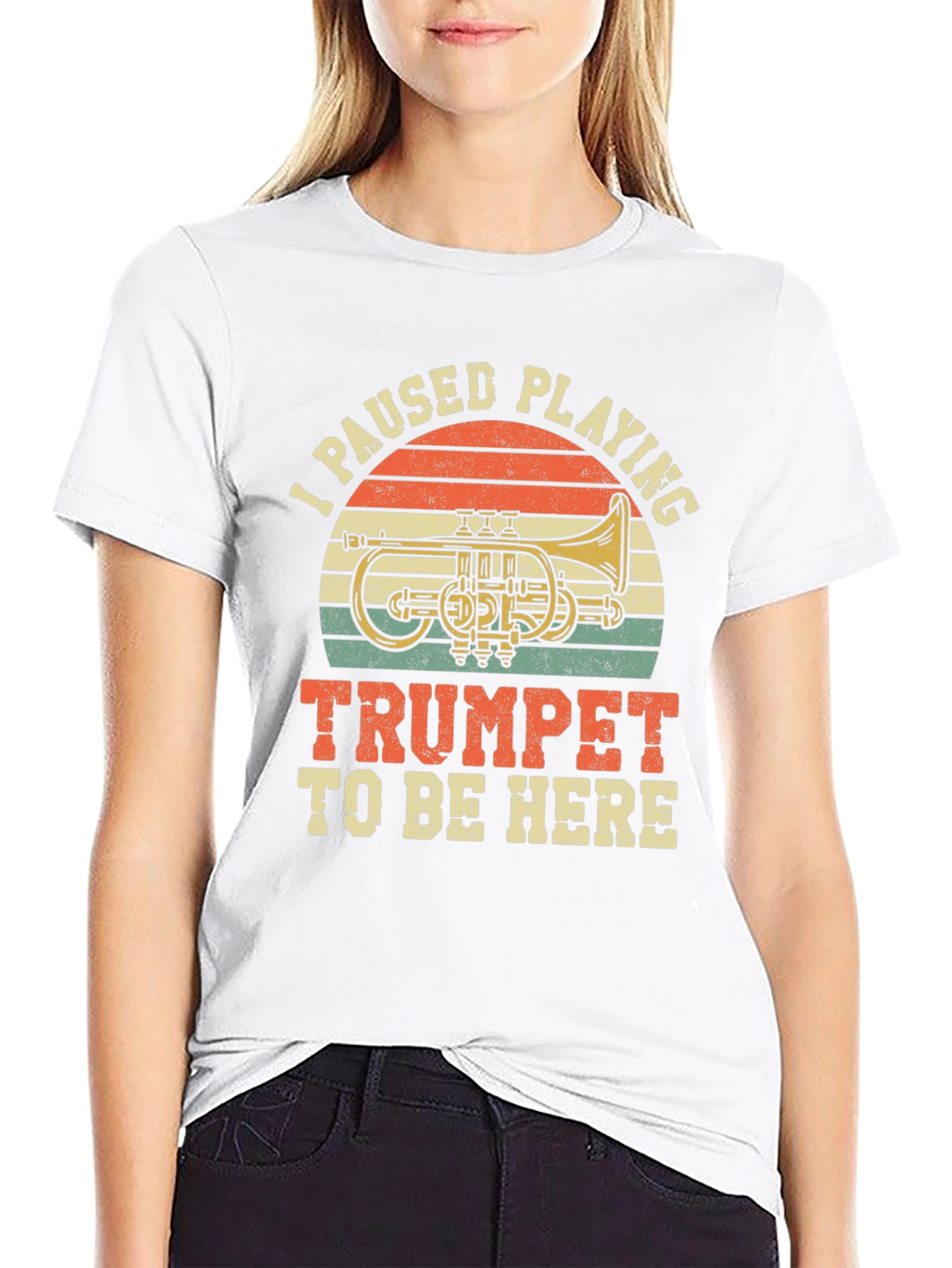 Black I Paused Playing Trumpet T-Shirt view 9