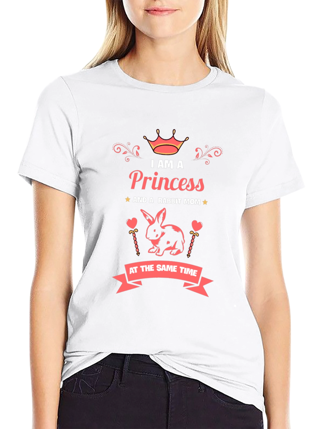 Black Princess Rabbit Mom T-Shirt view 9