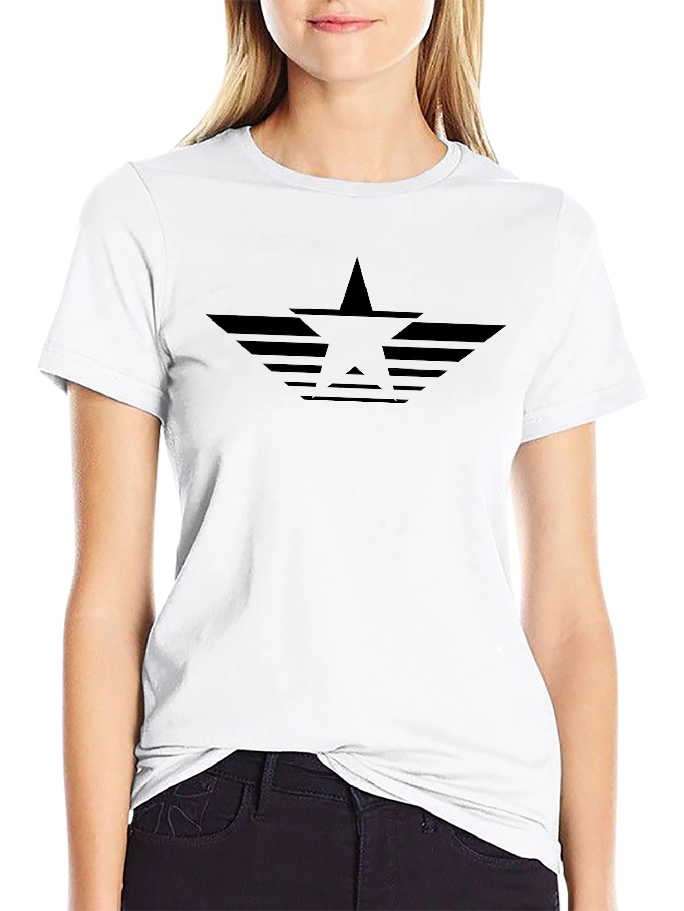 Black Black Star Wing T-Shirt - Modern Graphic Tee view 9