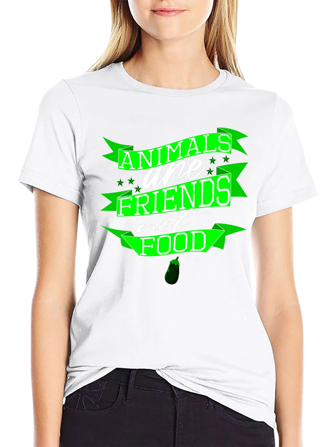 Black Animals are Friends T-Shirt - Vegan Friendly view 9