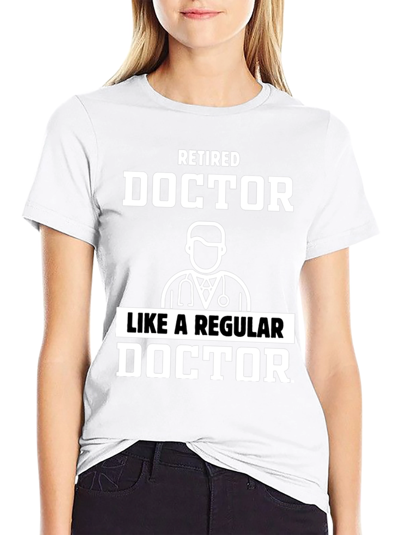 Black Retired Doctor T-Shirt - Funny Retirement Gift view 9