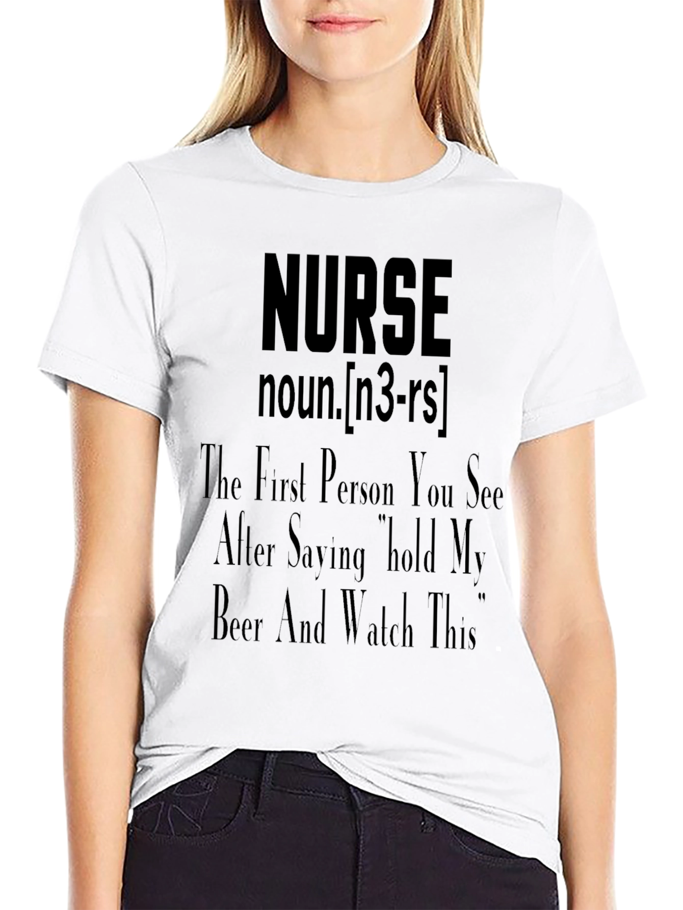 Black Nurse Definition Graphic T-Shirt view 9