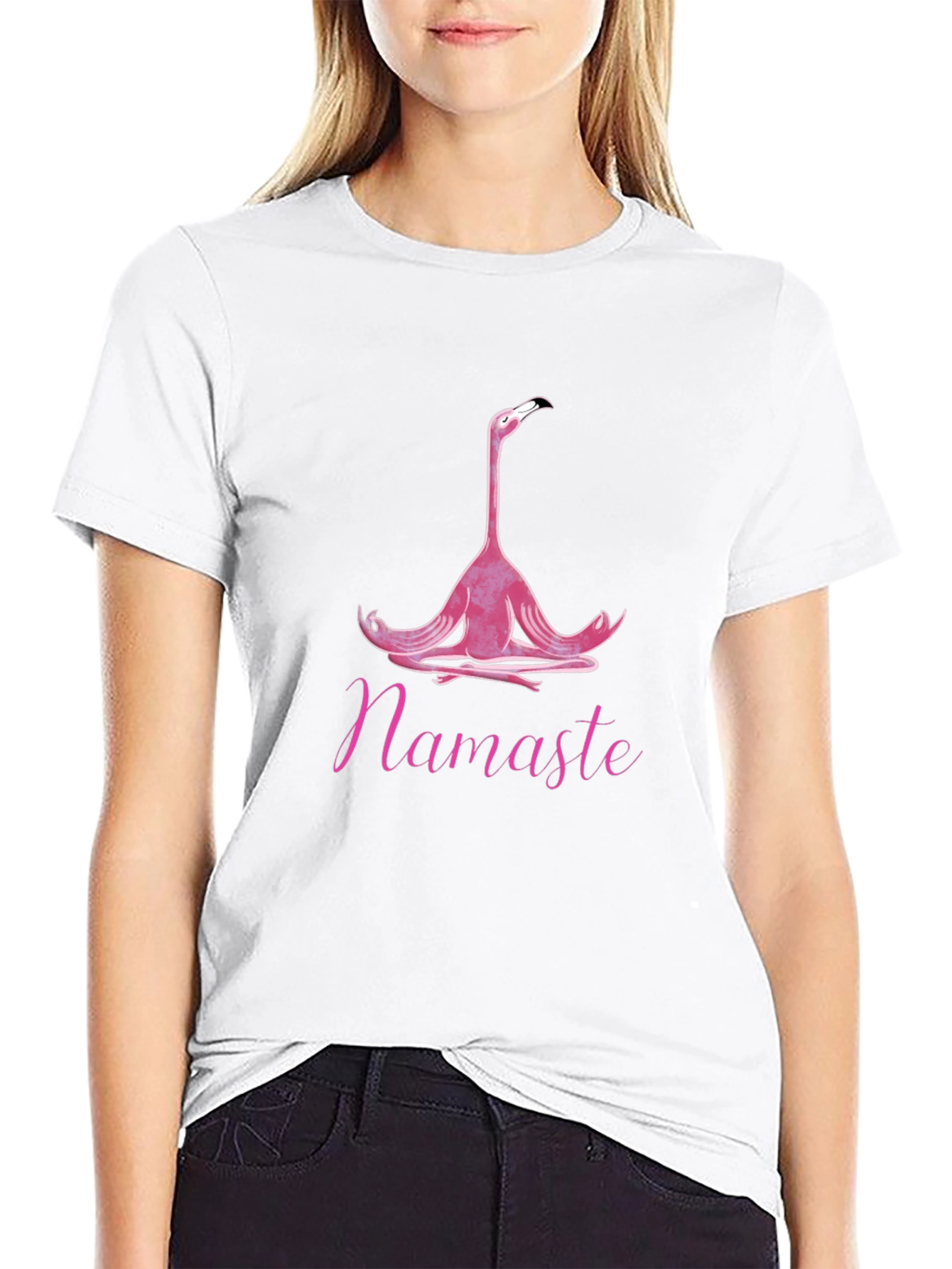Meditating Flamingo T-Shirt - Namaste Yoga Tee - 9