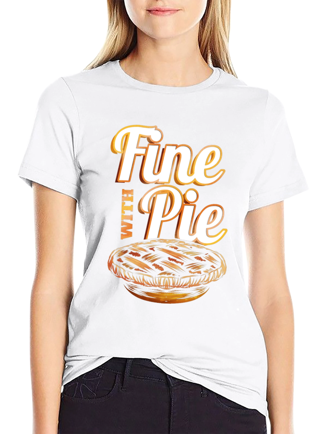 Black Fine With Pie Graphic T-Shirt view 9