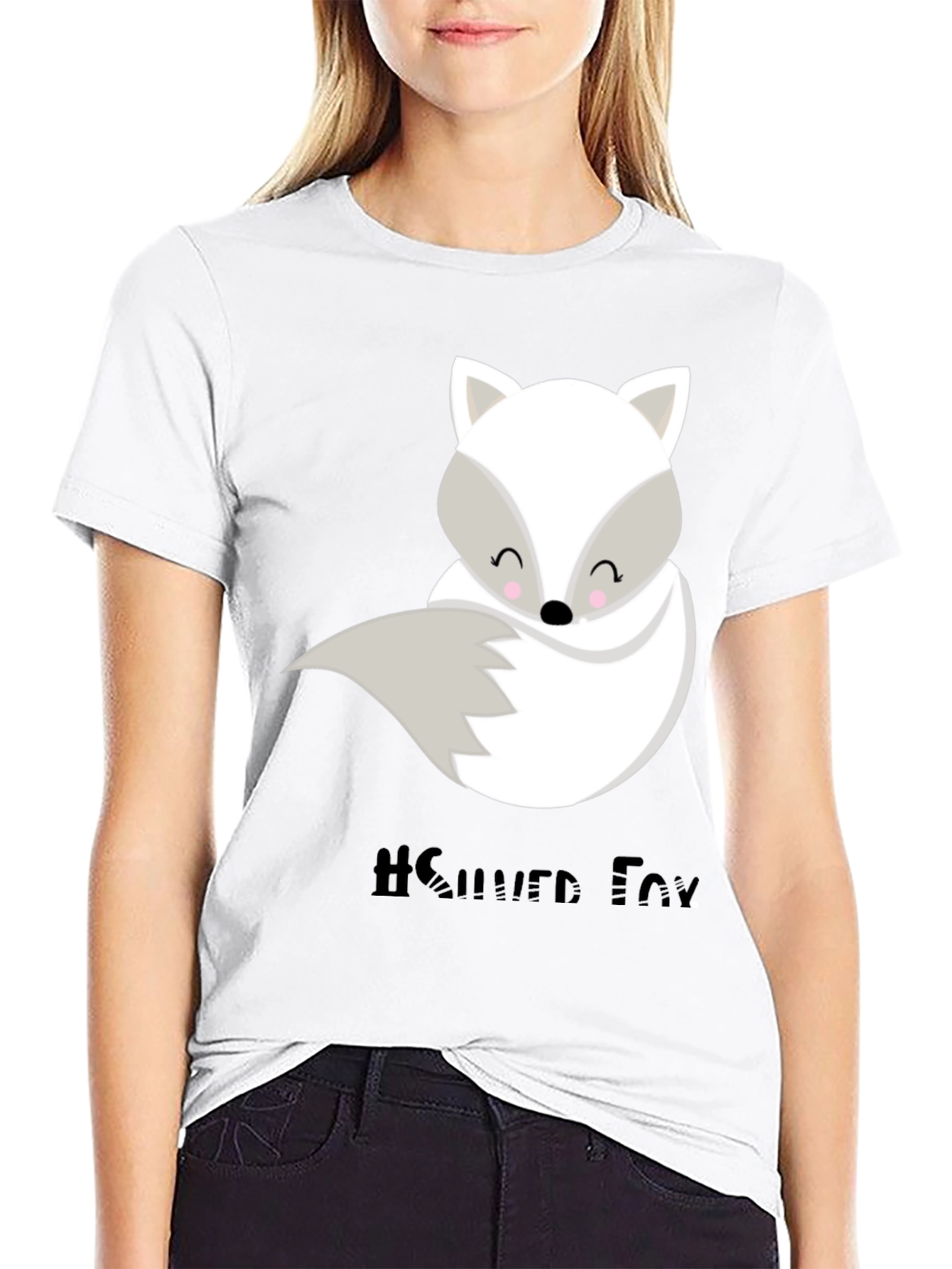 Black Cute Silver Fox Graphic Tee - Unisex Style view 9