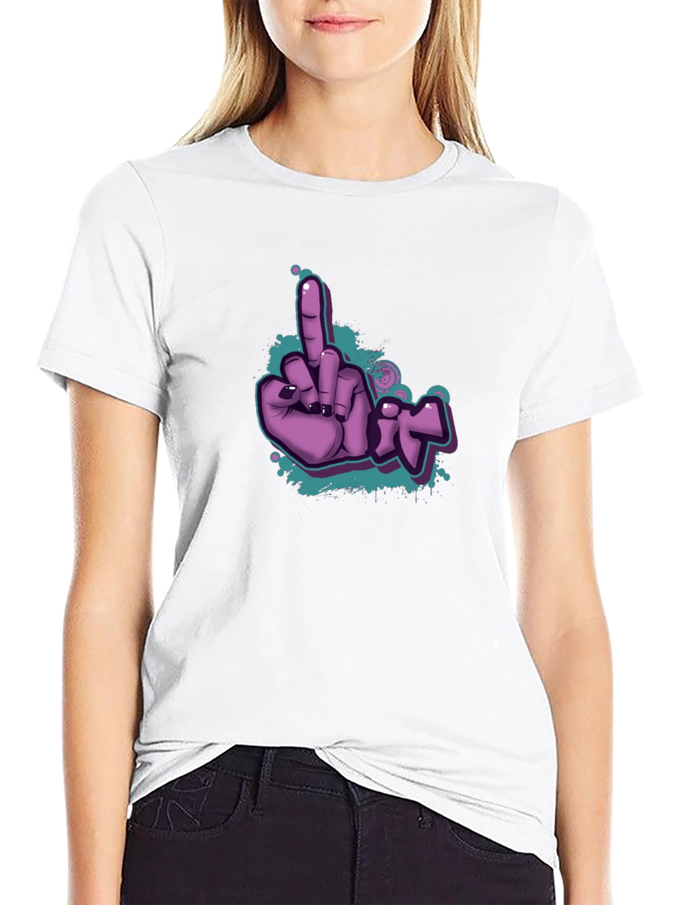 Black Flippin' Fun T-Shirt - Purple Graphic Tee view 9