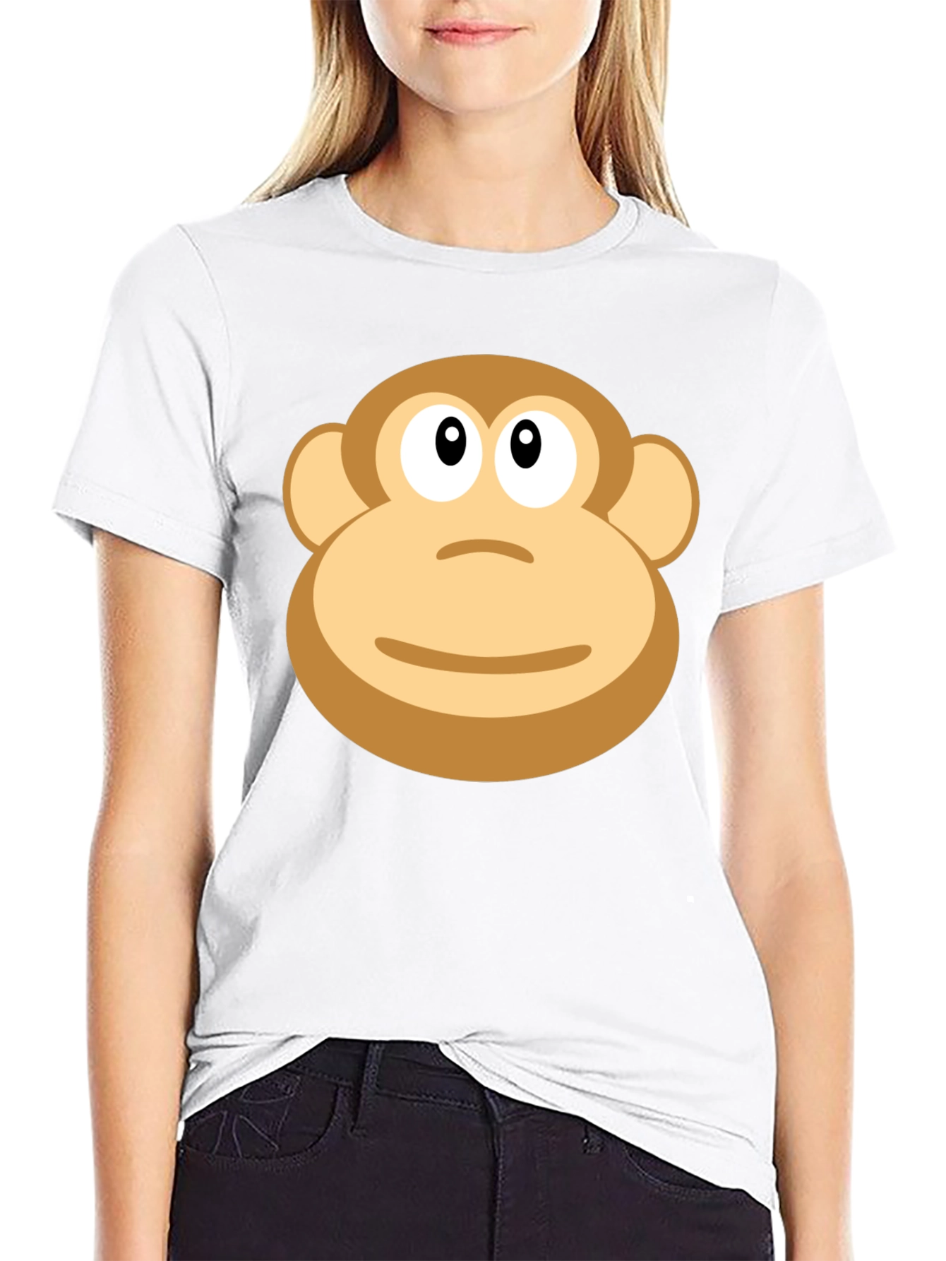 Black Monkey Face Graphic T-Shirt - Casual Black Tee view 9