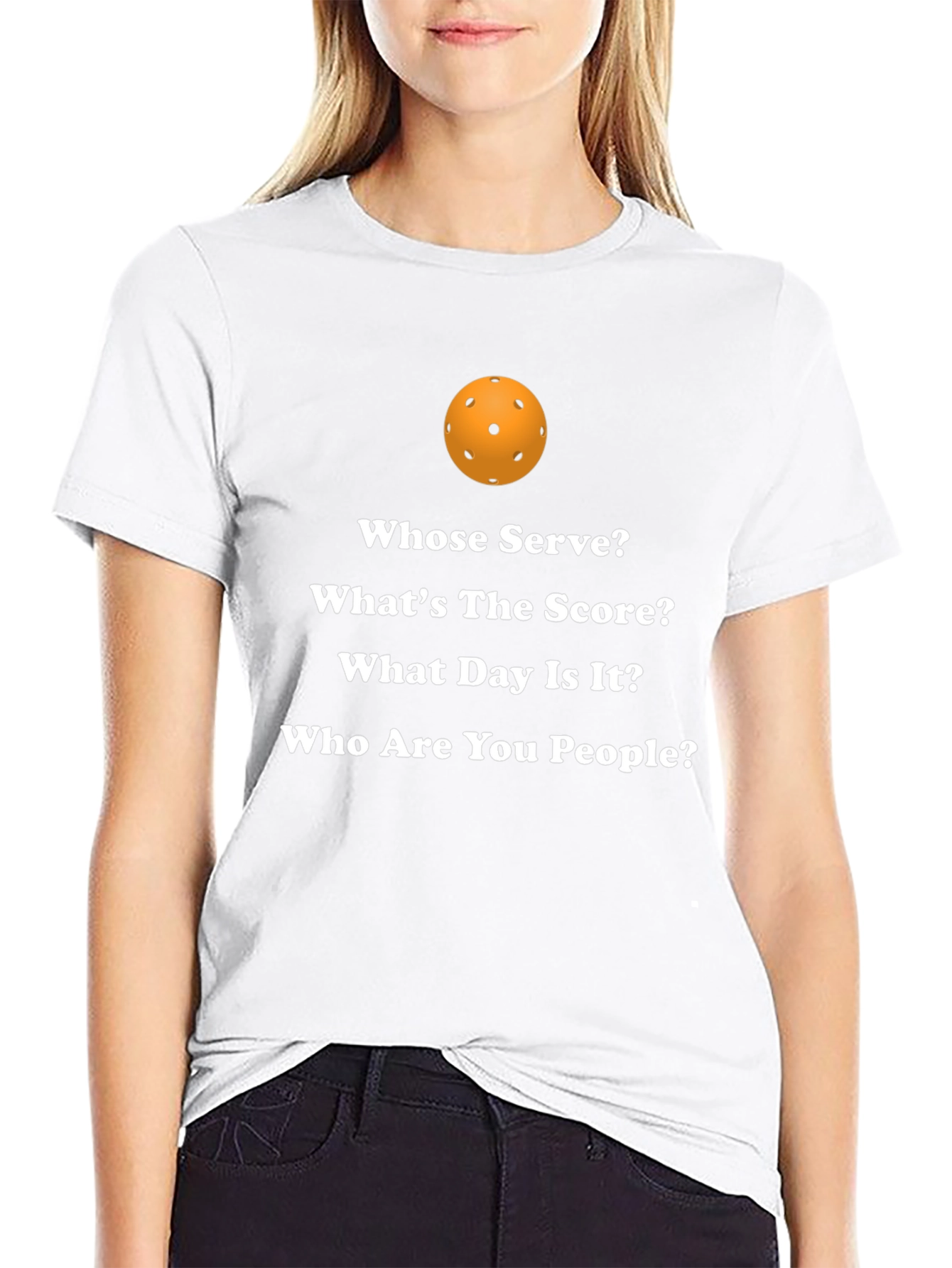 Black Pickleball Questions T-Shirt view 9