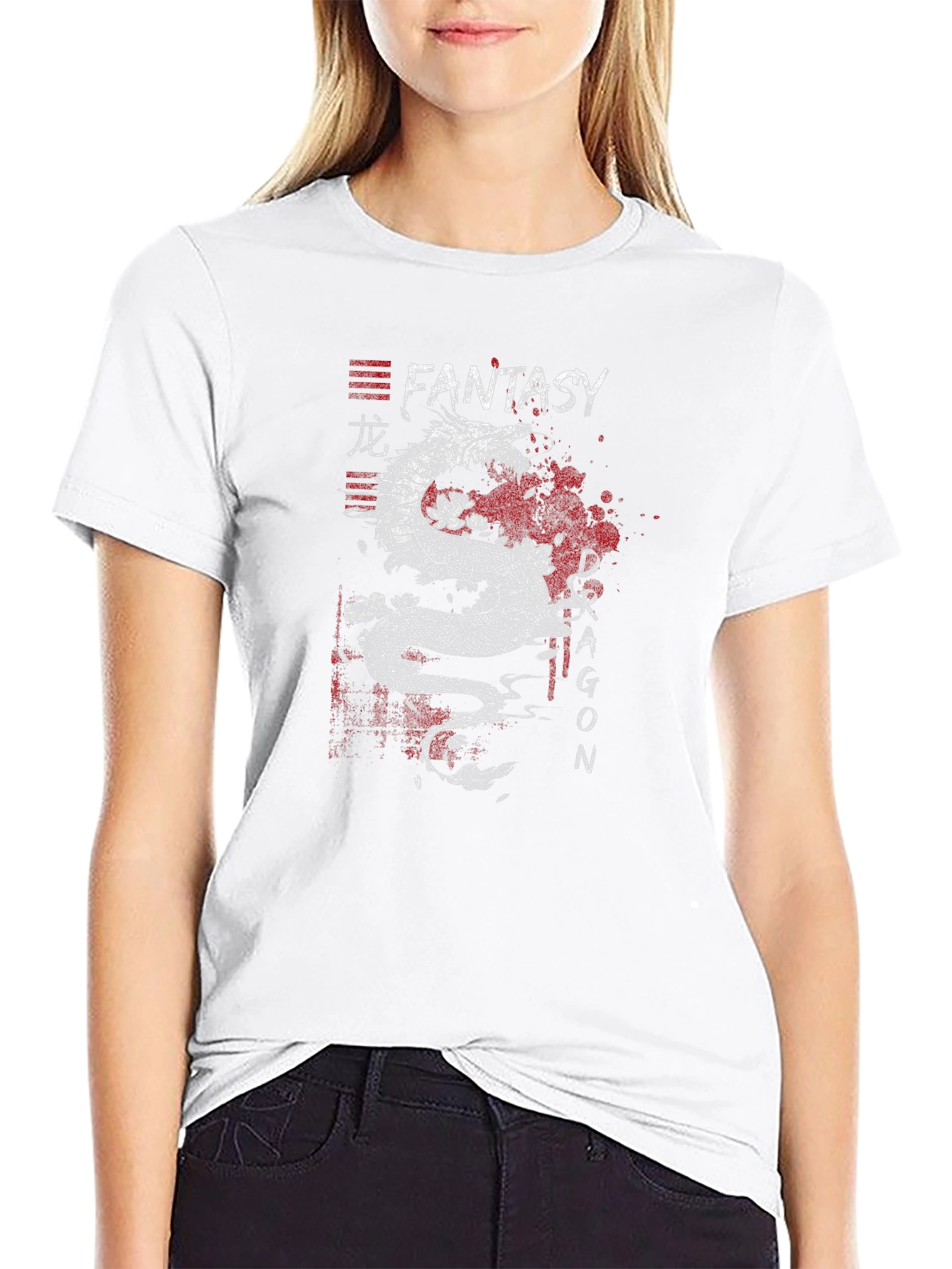 Black Fantasy Dragon Graphic Tee - Black T-Shirt view 9