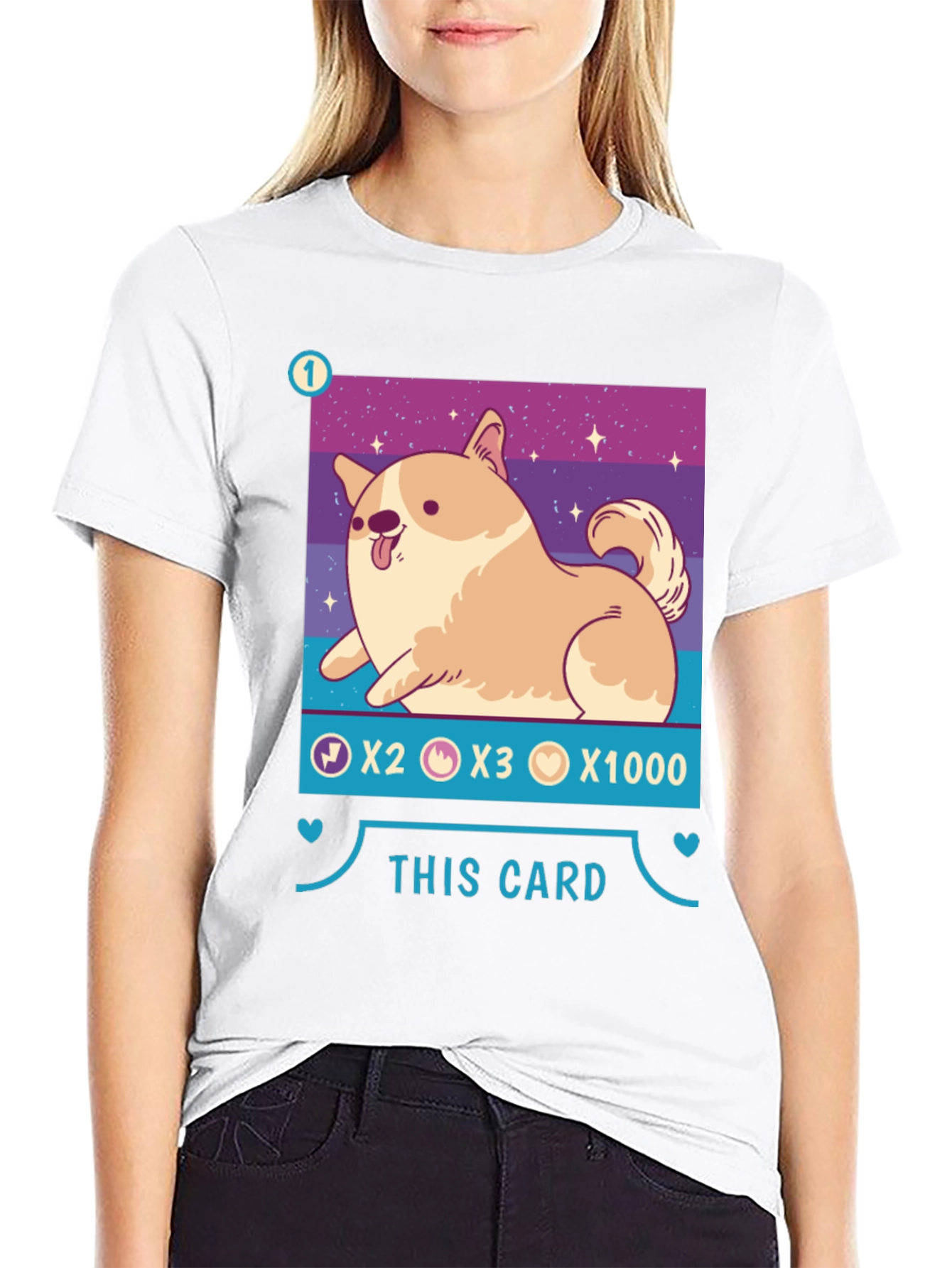 Black Corgi Card Game T-Shirt - Cute & Stylish! view 9