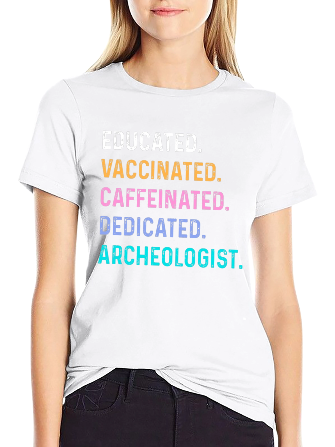 Black Educated, Vaccinated, Archeologist Graphic Tee view 9