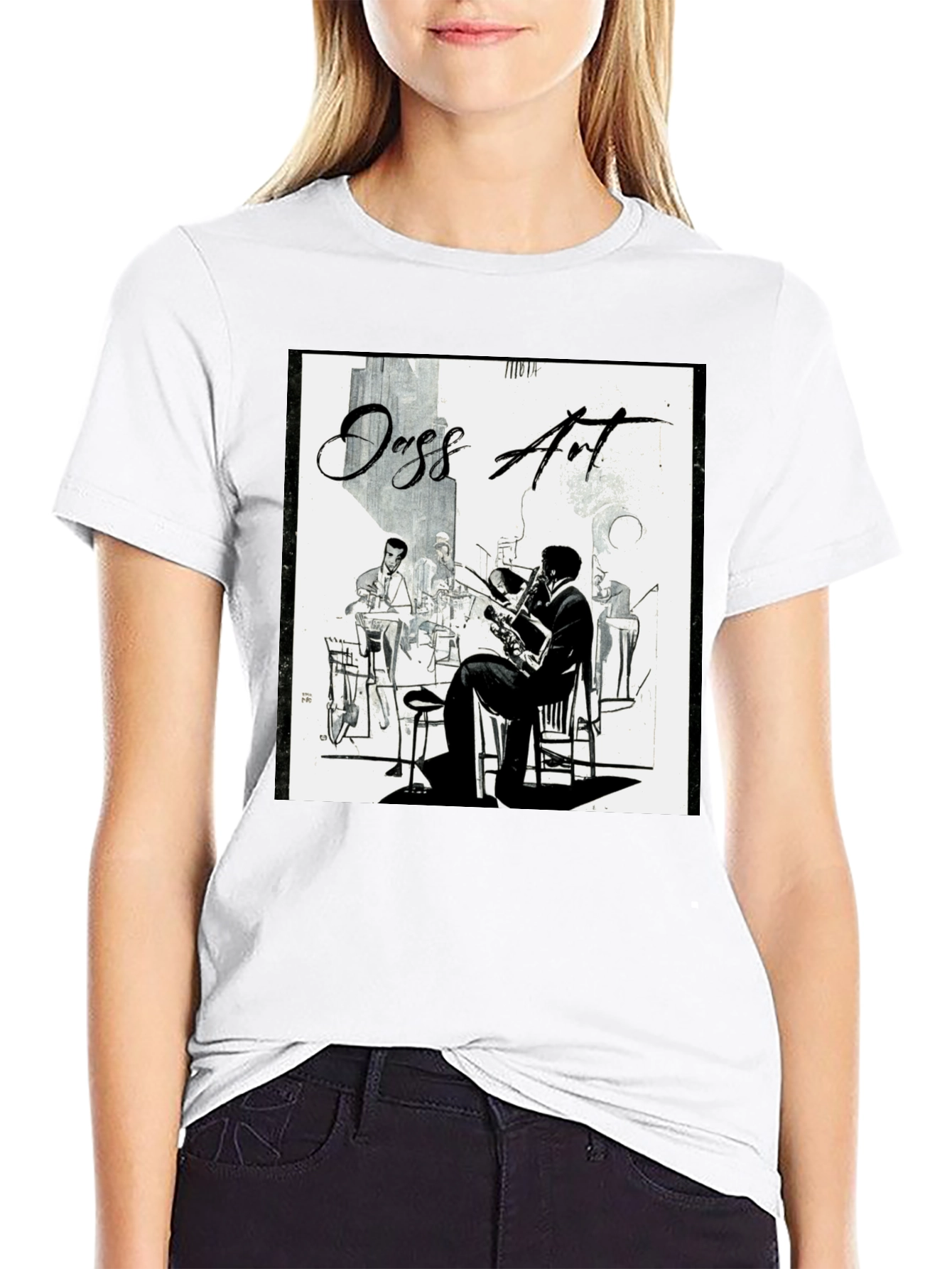 Black Jazz Art Graphic T-Shirt view 9