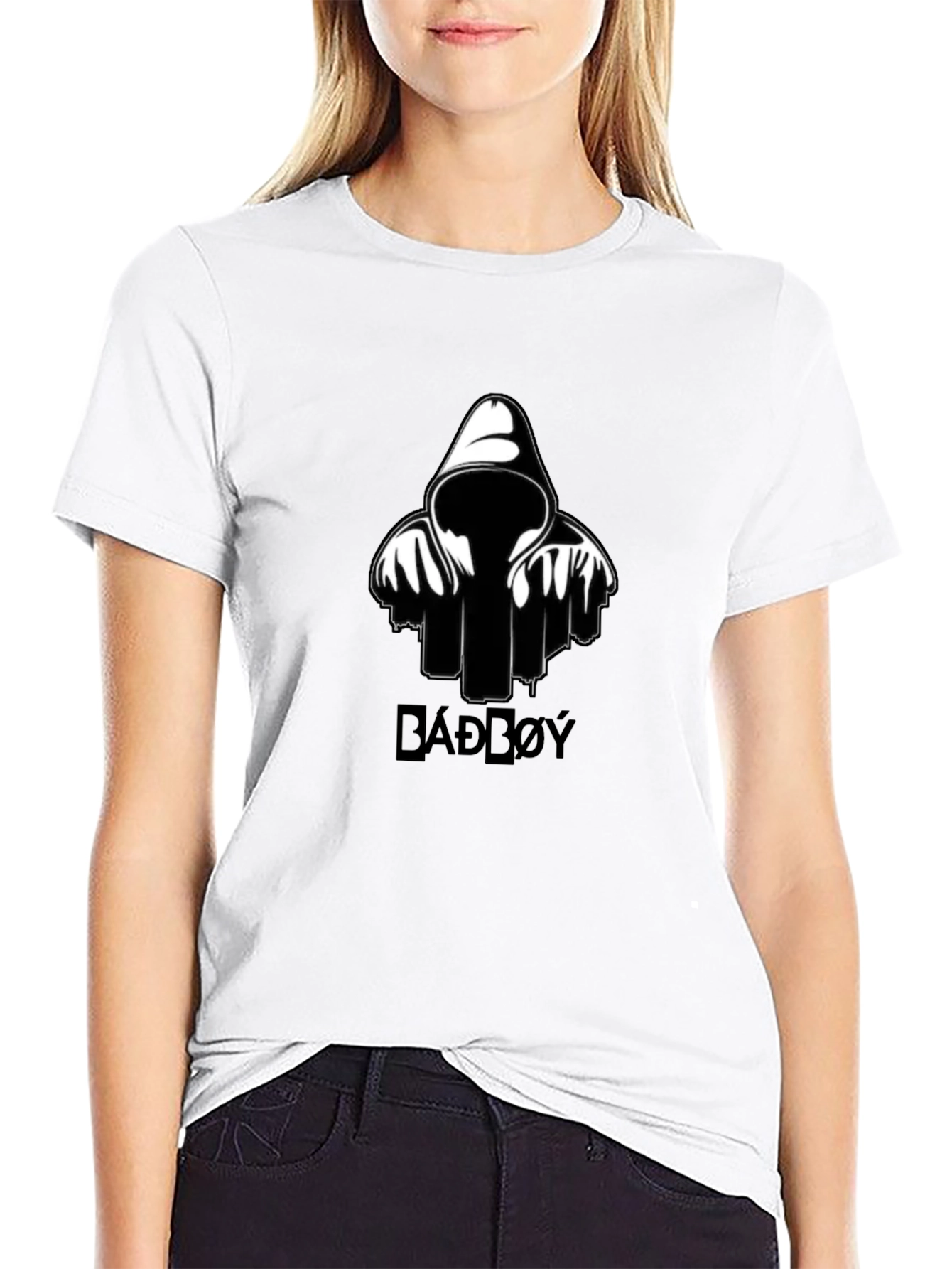 Black BADD0Y Graphic Print Black T-Shirt view 9
