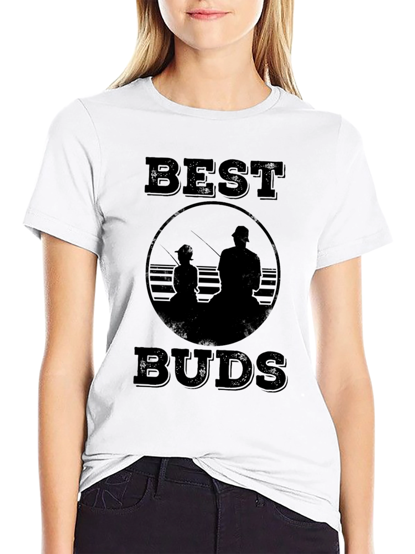 Black Best Buds Fishing T-Shirt - Father Son Matching Tee view 9