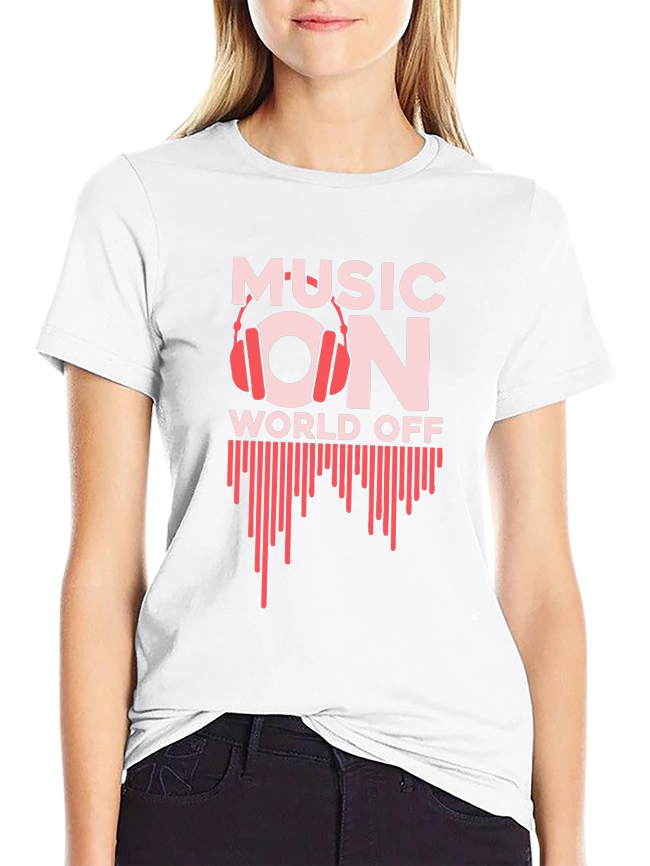 Black Music On World Off Graphic Tee view 9
