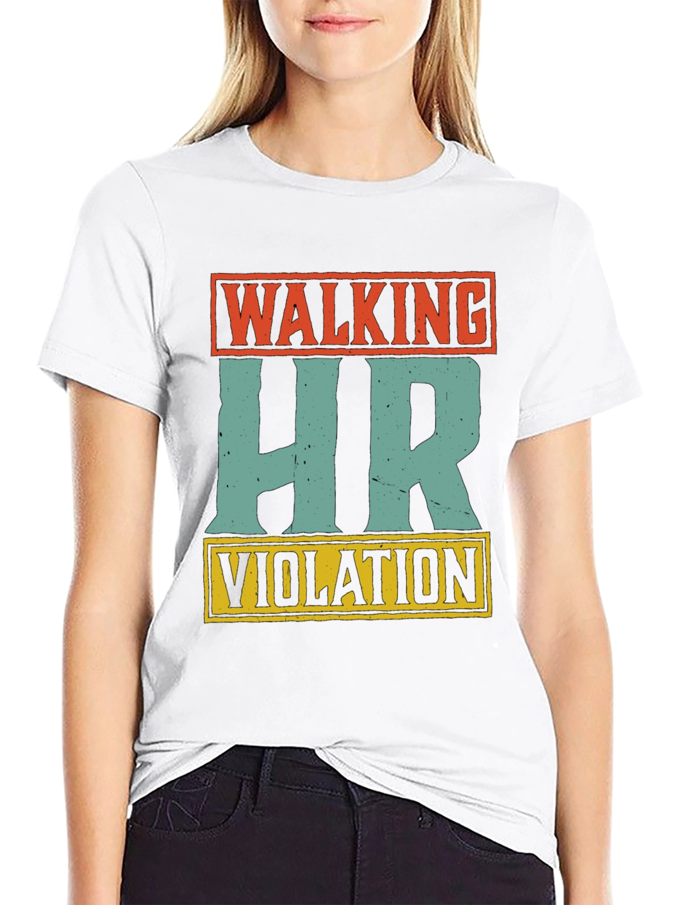 Black Walking HR Violation Graphic Tee view 9