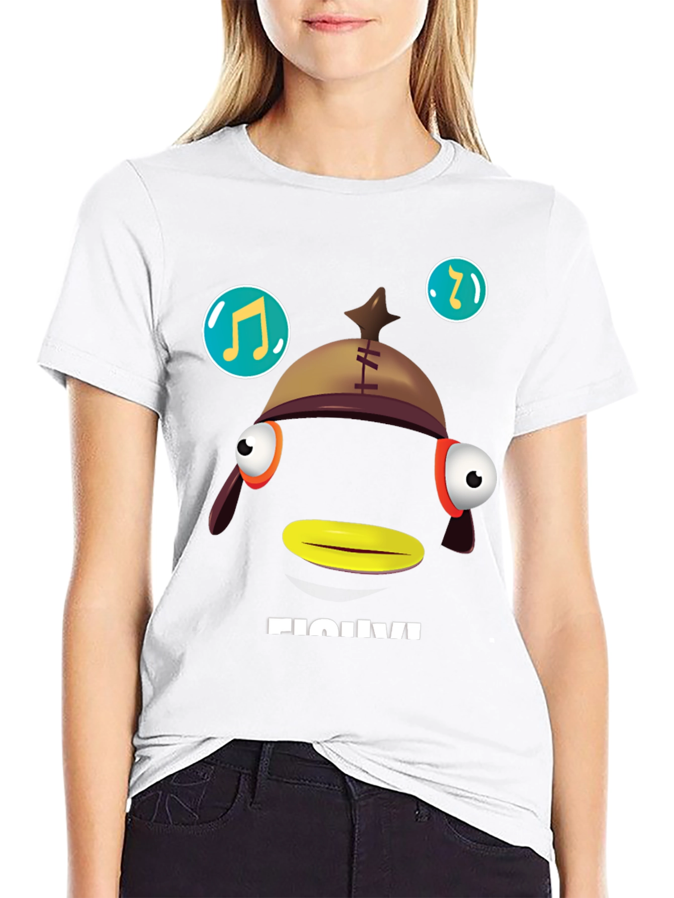 Black Funny Fish T-Shirt - Unique Graphic Tee view 9