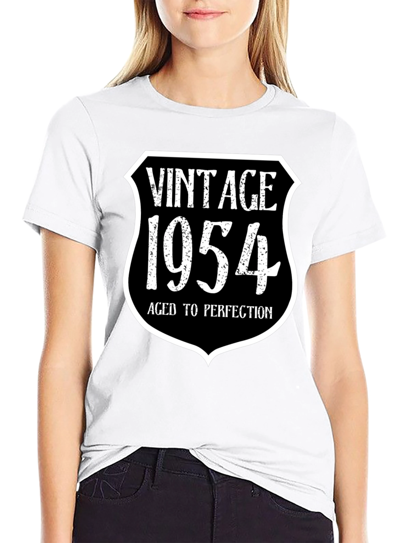 Black Vintage 1954 Aged To Perfection Black T-Shirt view 9