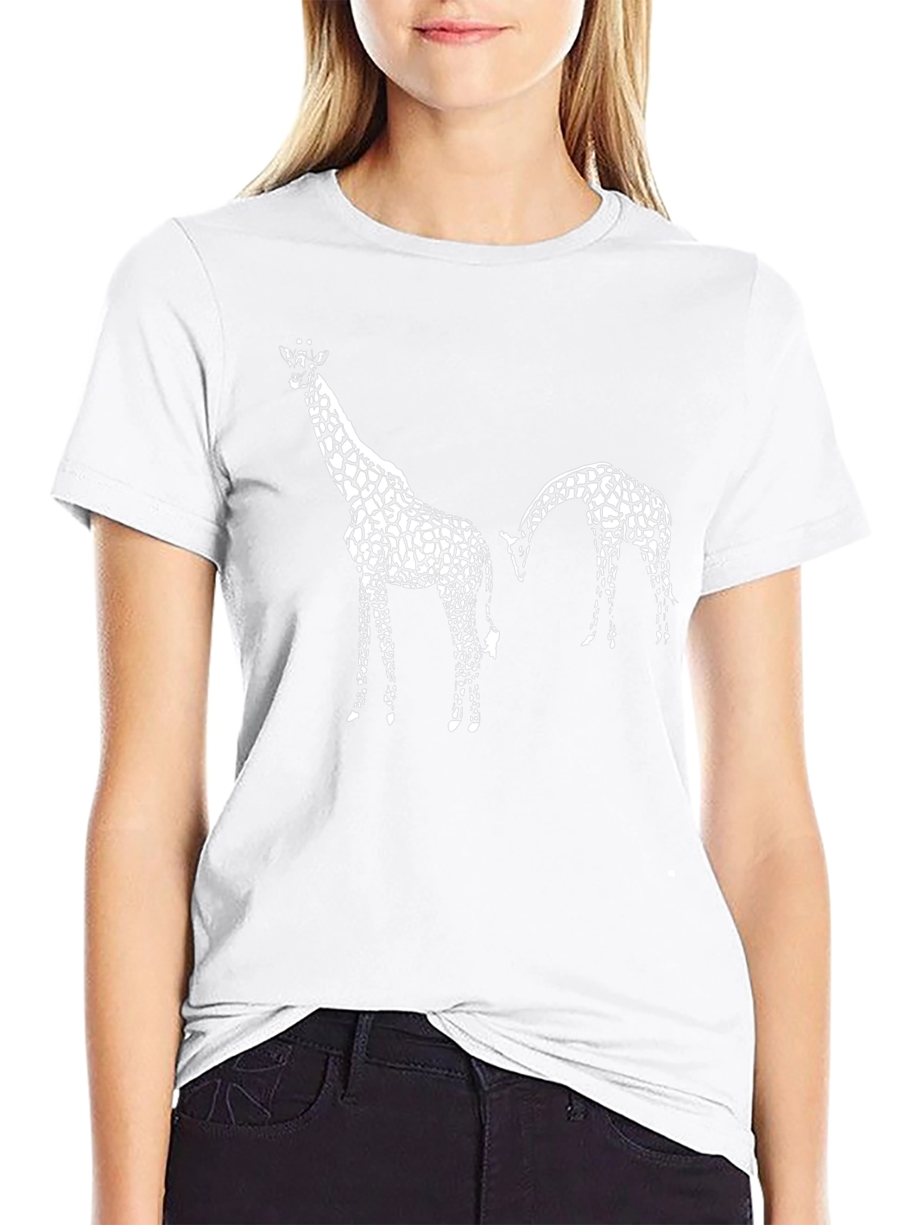 Black Giraffe Graphic Tee - Black Cotton Shirt view 9