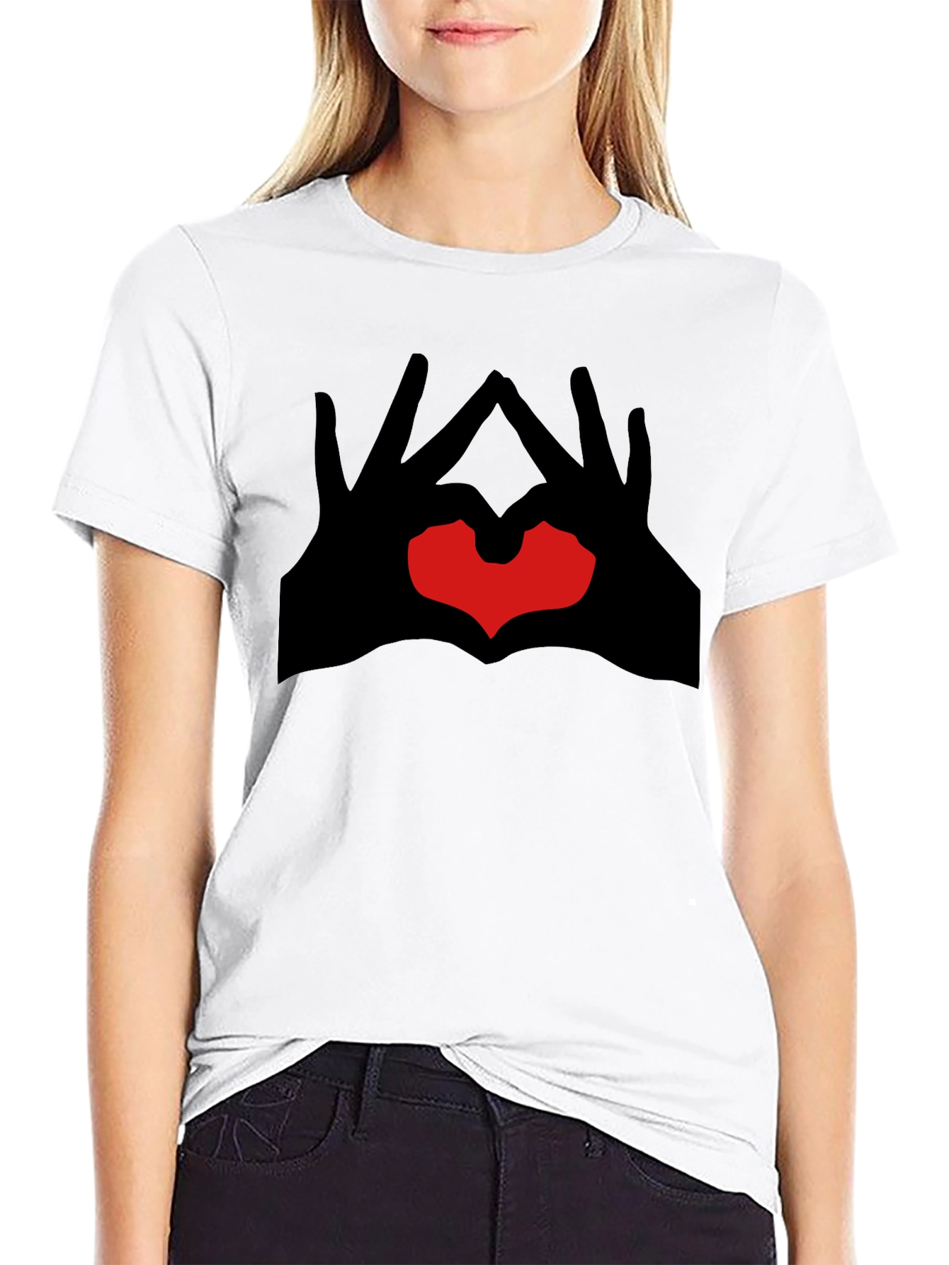 Black Heart Hands Graphic Tee - Modern Style view 9