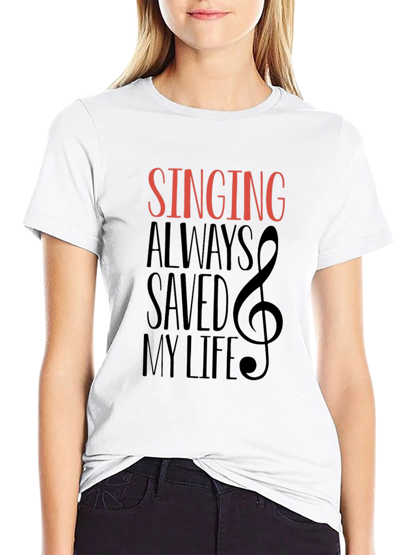 Black Singing Saved My Life Graphic Tee - Music Lover T-Shirt view 9