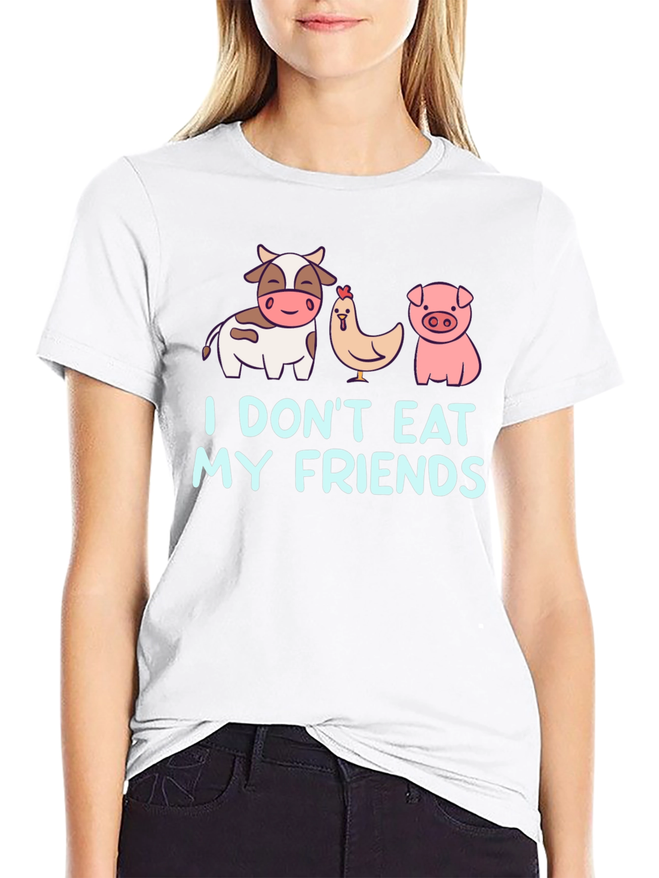 Vegan 'Don't Eat My Friends' Black T-Shirt - 9
