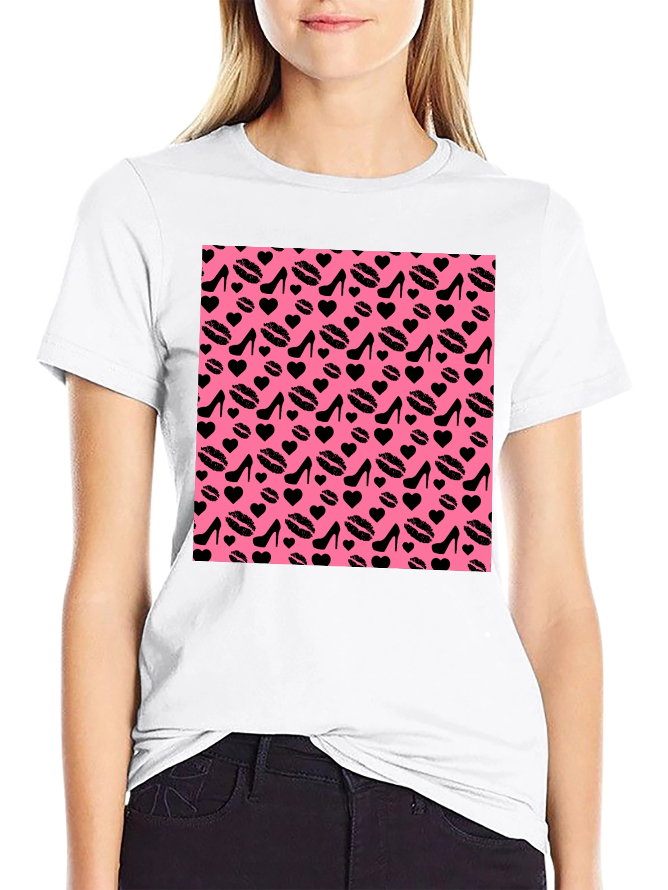 Black Fun Patterned T-Shirt view 9