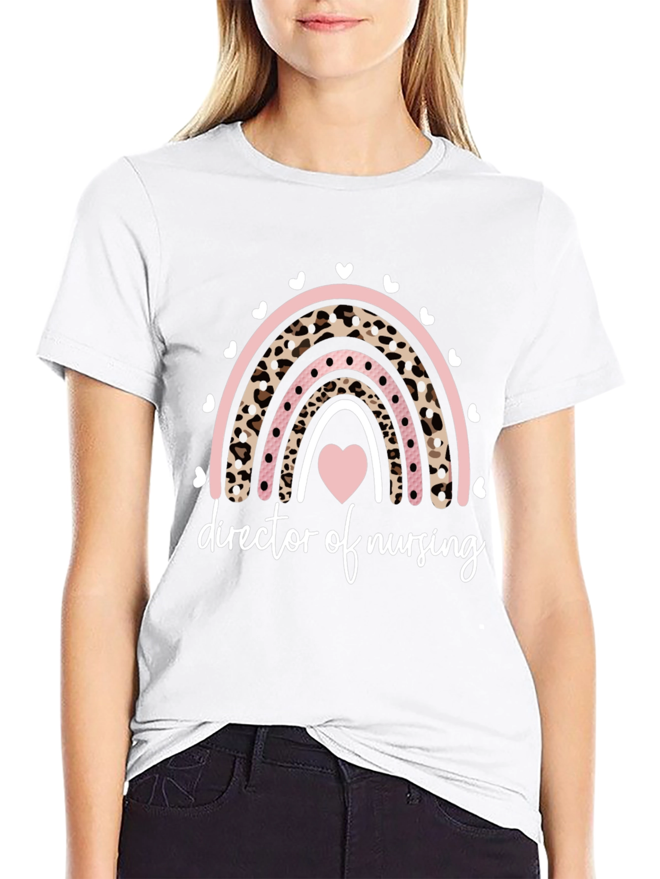 Black Director of Nursing Leopard Rainbow T-Shirt view 9