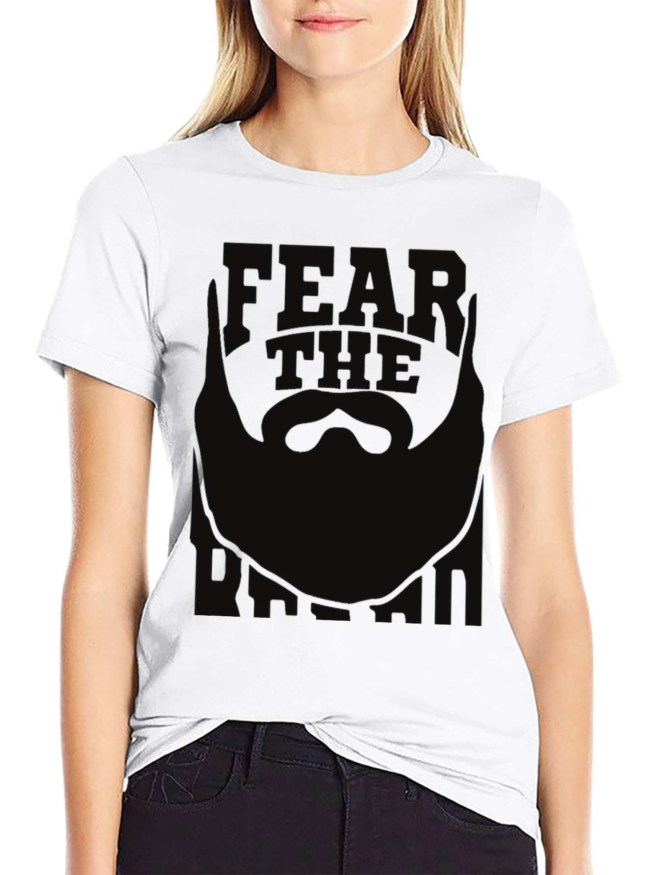 Black Fear The Beard Graphic Tee - Black view 9