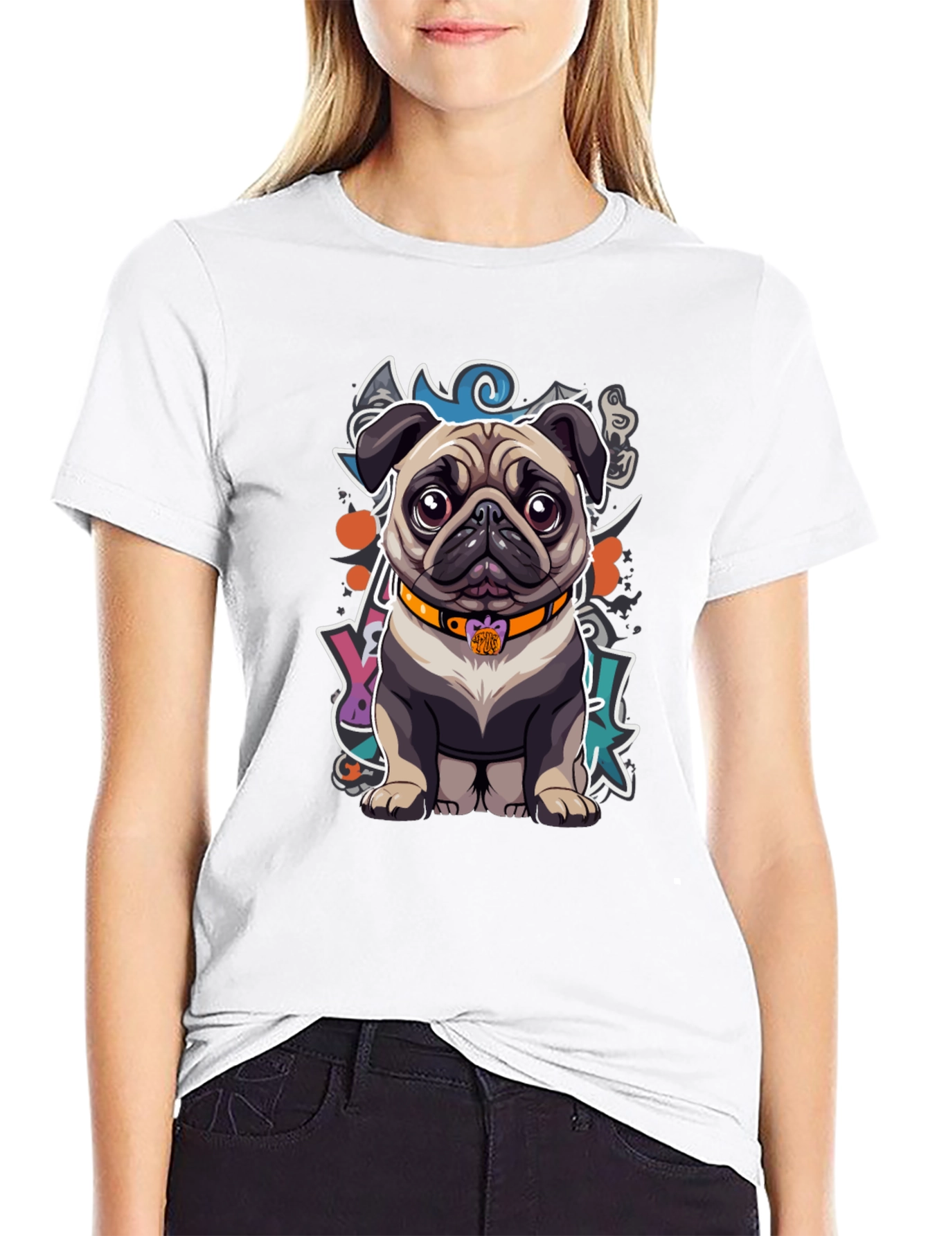 Black Pug Graphic T-Shirt view 9