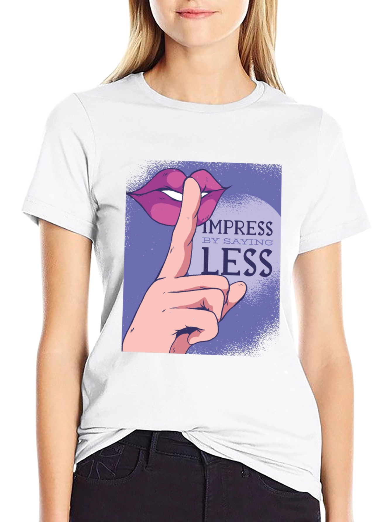 Black Impress By Saying Less Graphic Tee - Black view 9