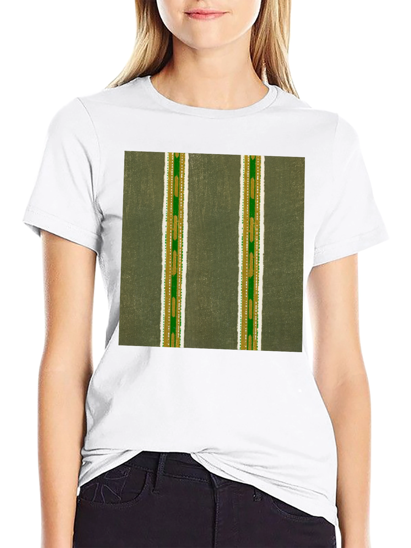 Black Striped Pattern T-Shirt view 9