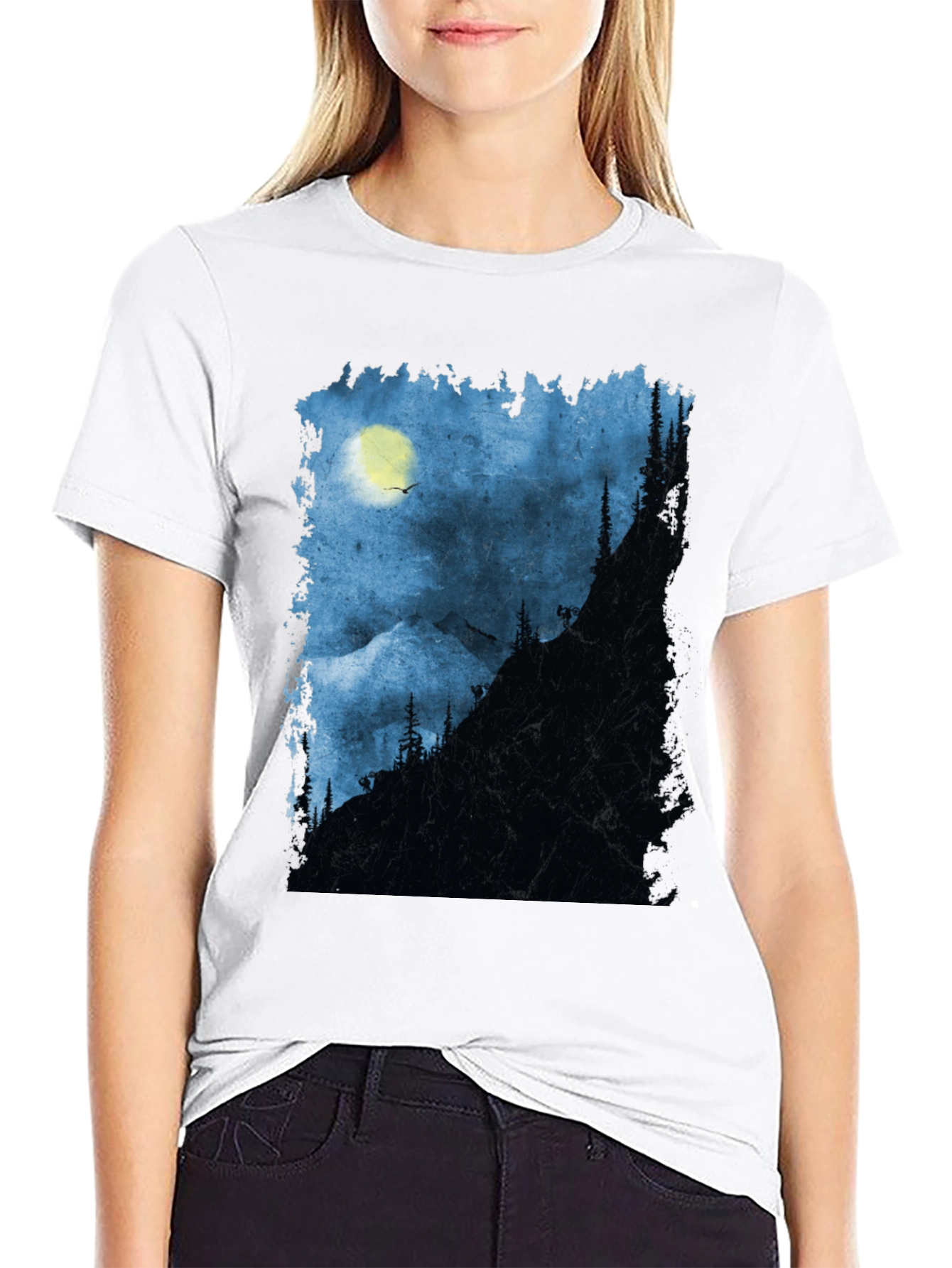 Black Night Mountain Adventure T-Shirt view 9