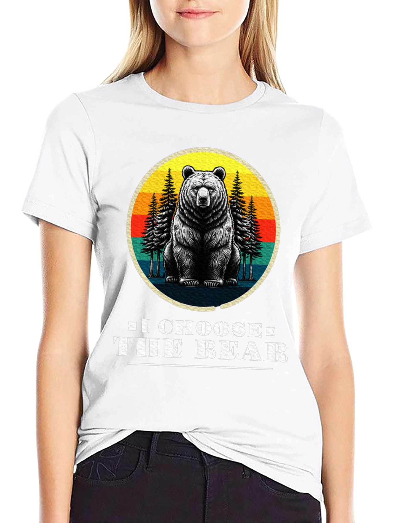 Black I Choose the Bear Graphic Tee view 9