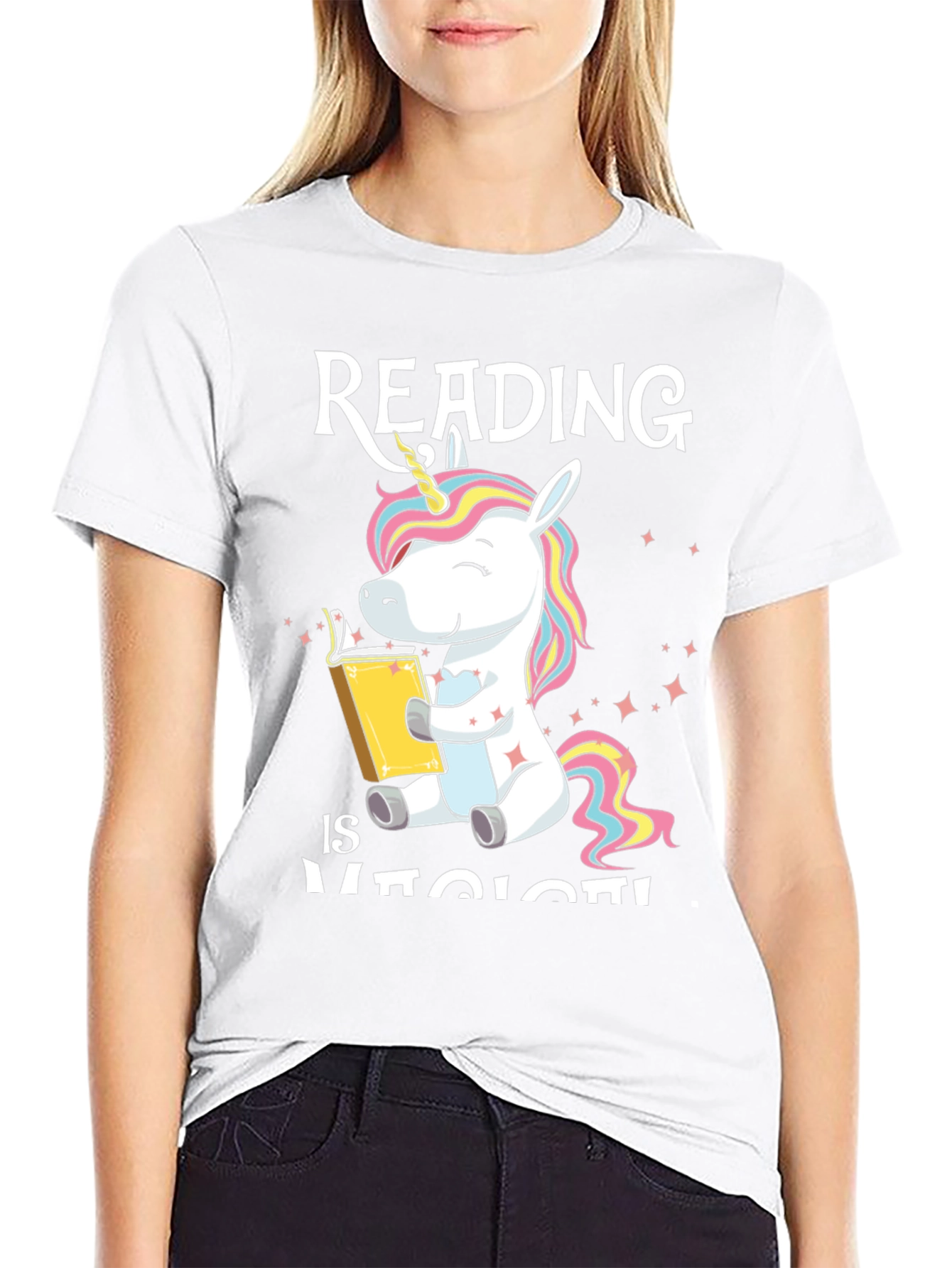 Black Unicorn Reading T-Shirt: Magical Book Lover Tee view 9