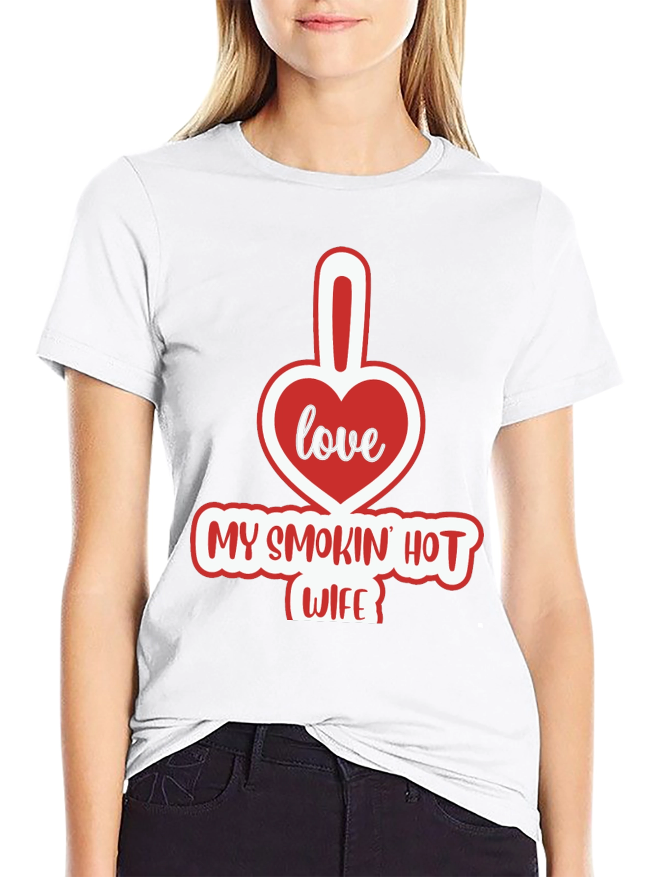 Black Funny "My Smokin' Hot Wife" Graphic T-Shirt view 9