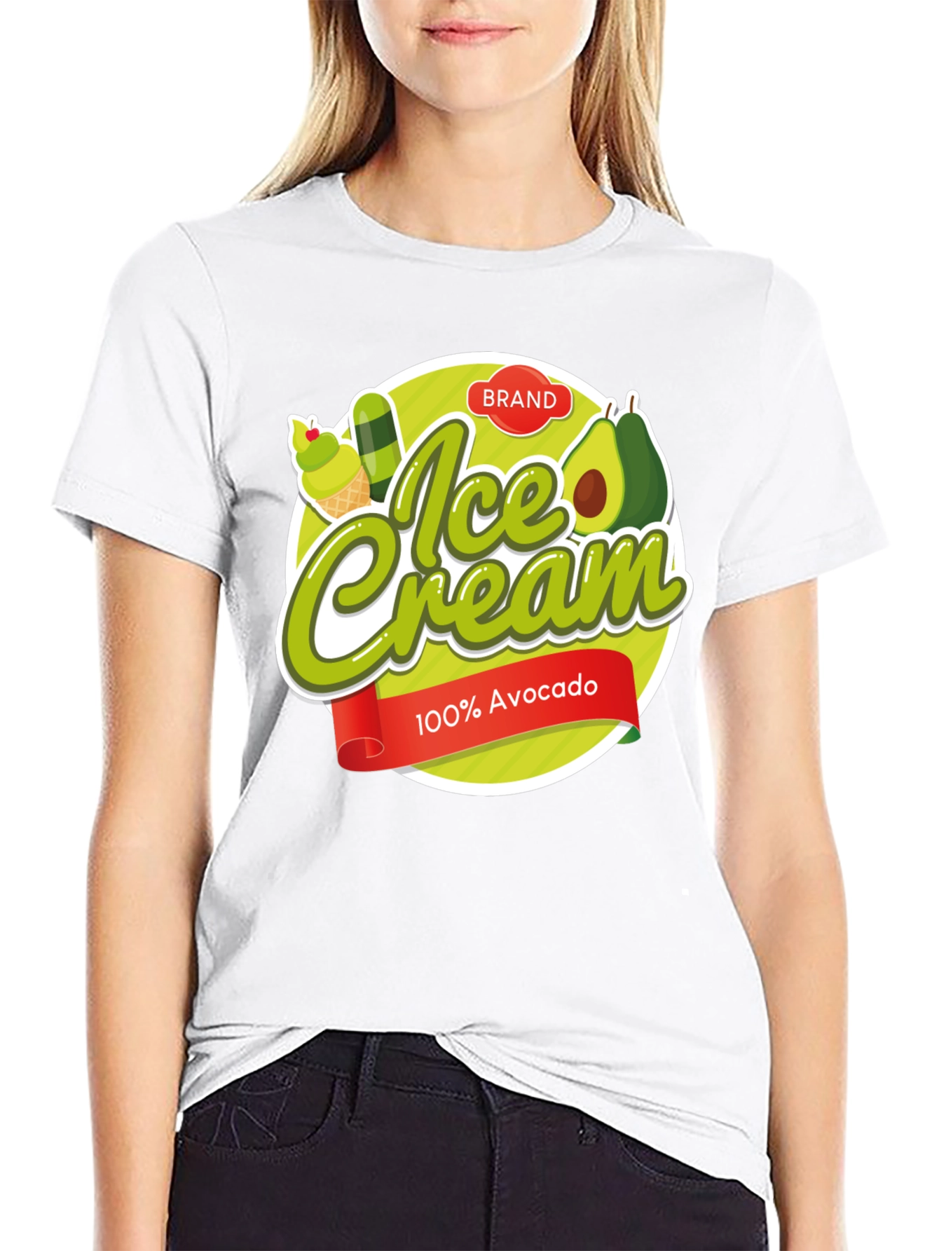 Black Avocado Ice Cream Graphic Tee view 9