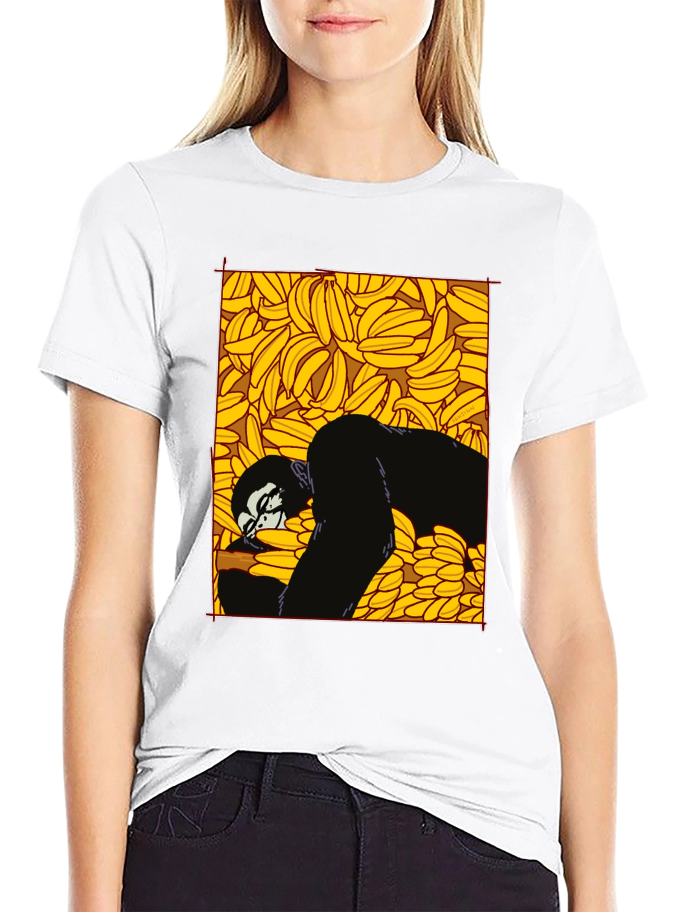 Black Banana Gorilla Graphic Tee - Unique Black T-Shirt view 9